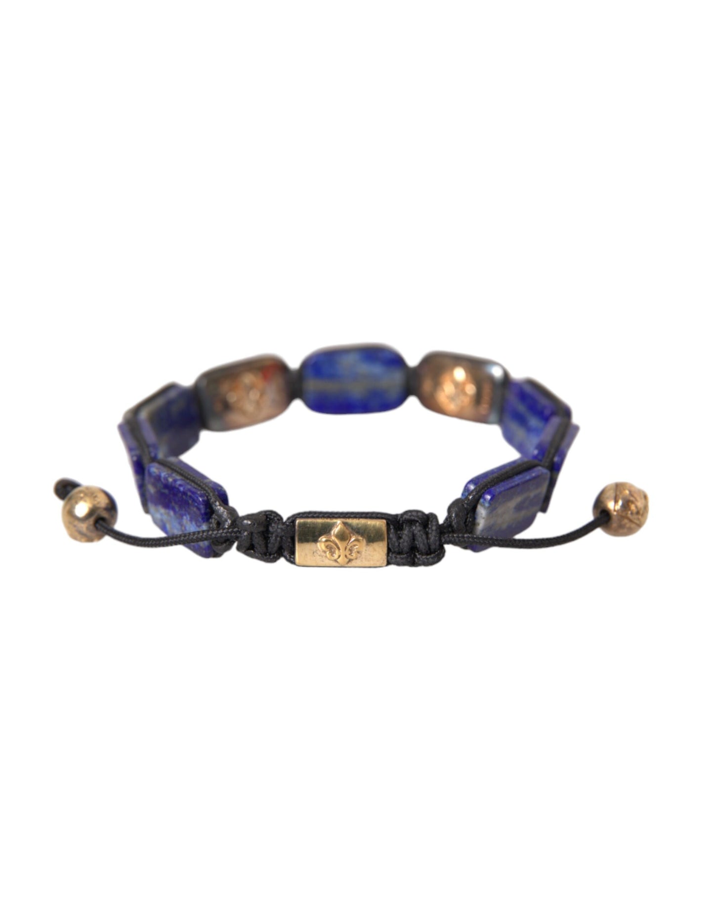 Nialaya Flat Pearl Blue Lapis White CZ 925 Bracelet Men