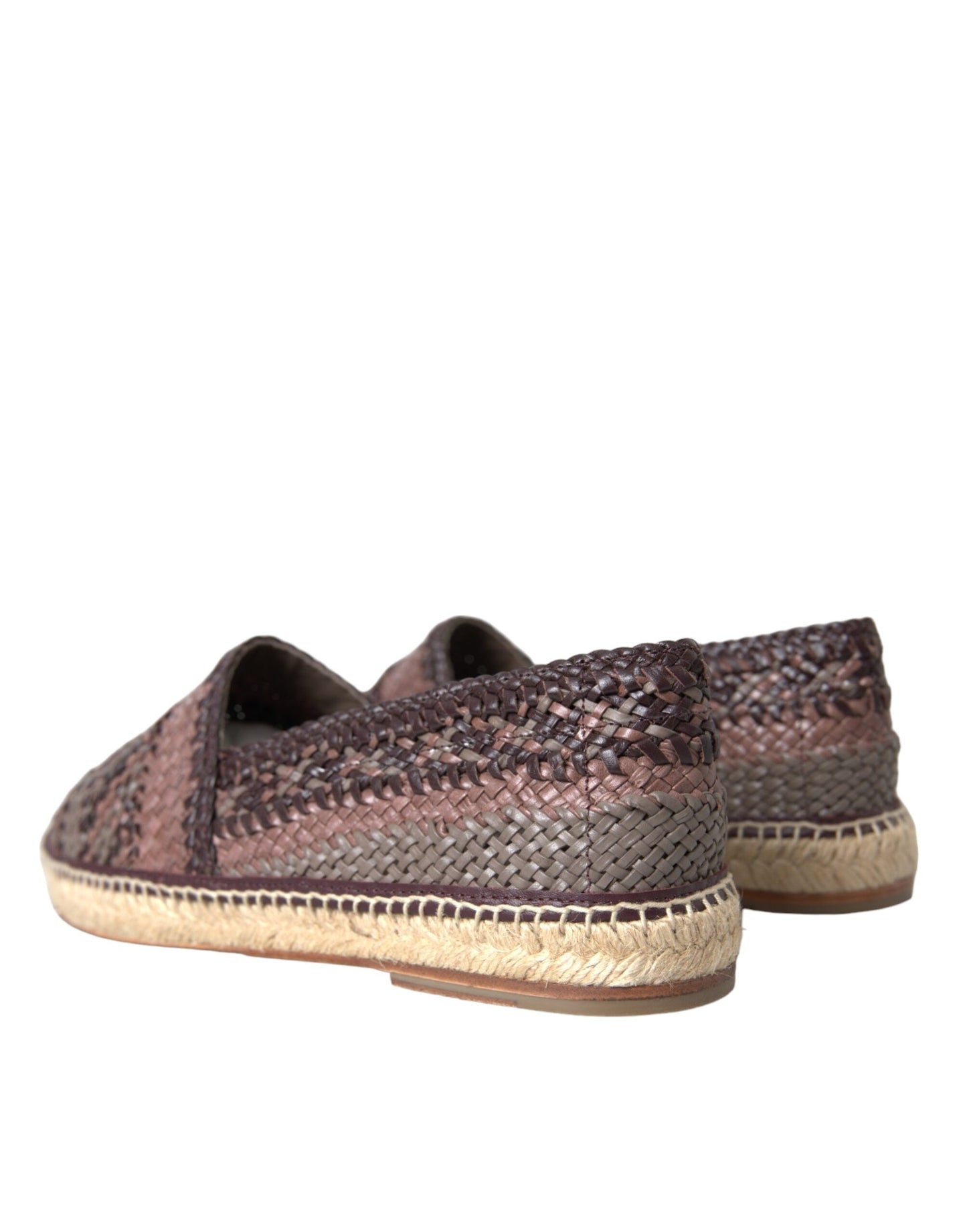 Dolce & Gabbana Braun Buffalo Leder Espadrille Flats Schuhe