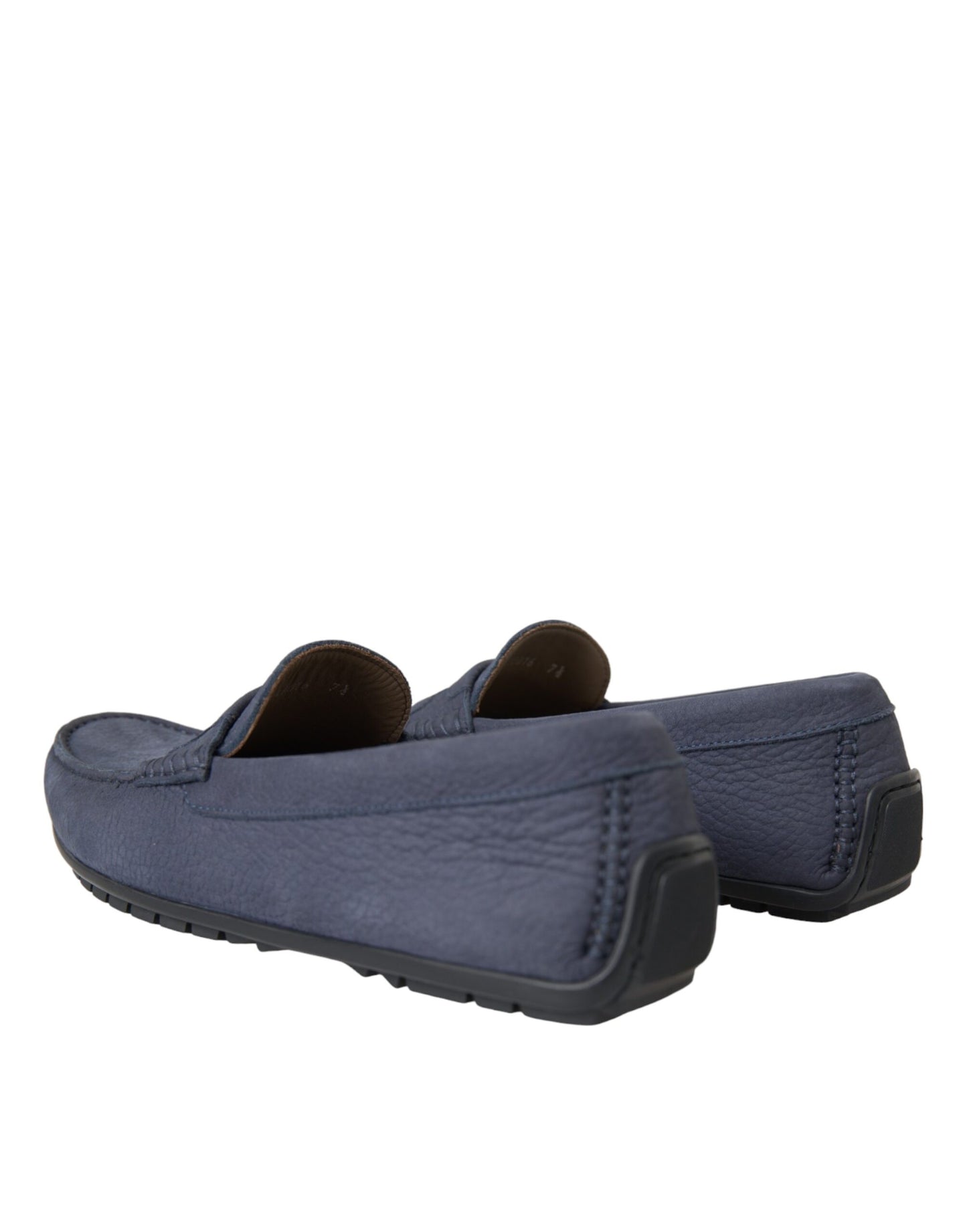 Dolce &amp; Gabbana Blue Calfskin Slip On Moccasin Shoes