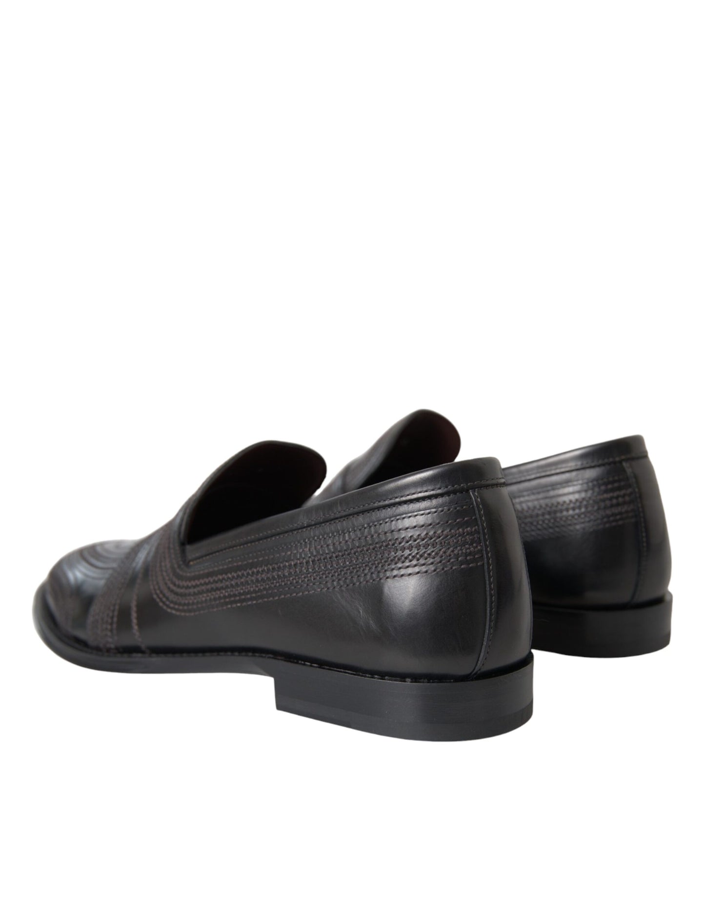 Dolce &amp; Gabbana Black Brown Leather Loafers Men Dress Shoes