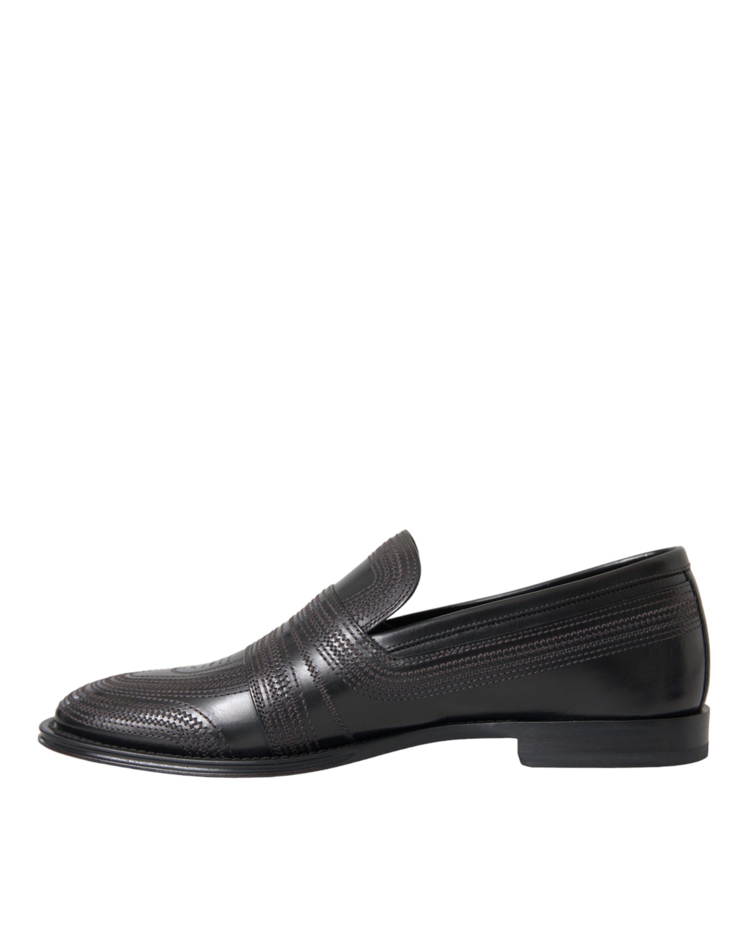 Dolce &amp; Gabbana Black Brown Leather Loafers Men Dress Shoes