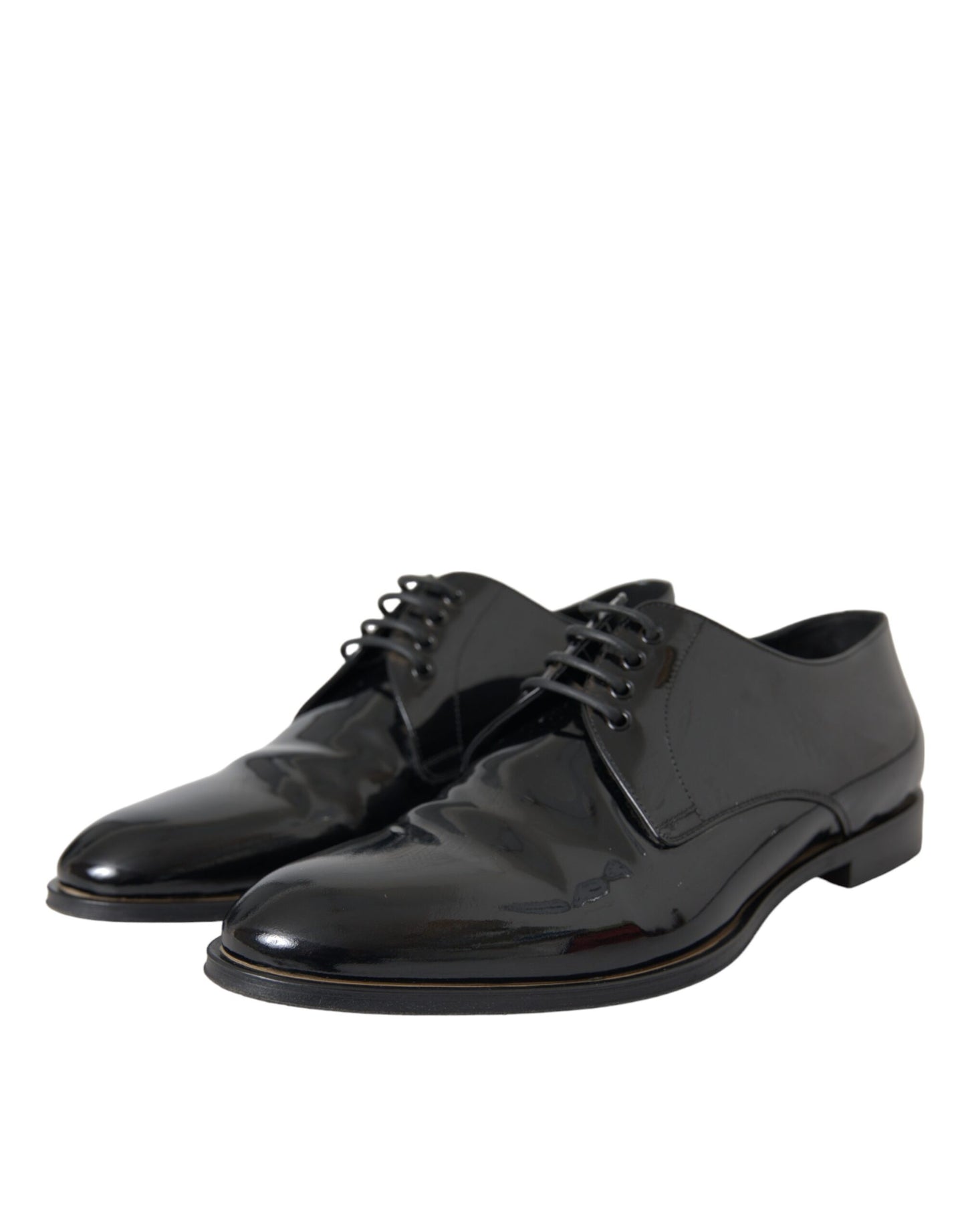 Dolce &amp; Gabbana Black Patent Leather Derby Shoes for Formal Occasions