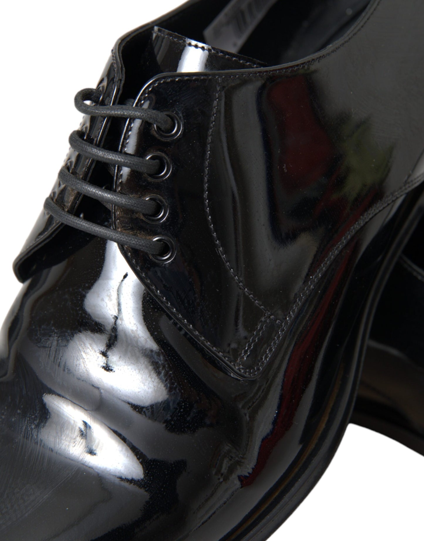 Dolce &amp; Gabbana Black Patent Leather Derby Shoes for Formal Occasions