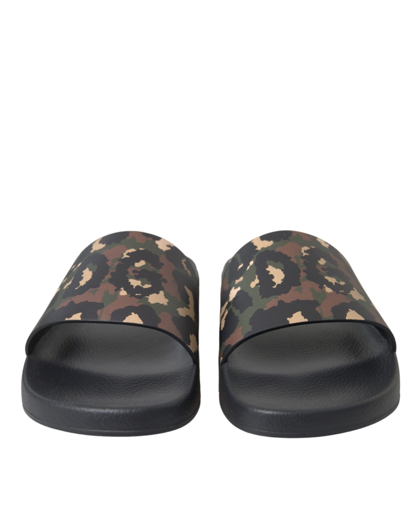 Dolce &amp; Gabbana Multicolor Camouflage Leather Beachwear Men Shoes