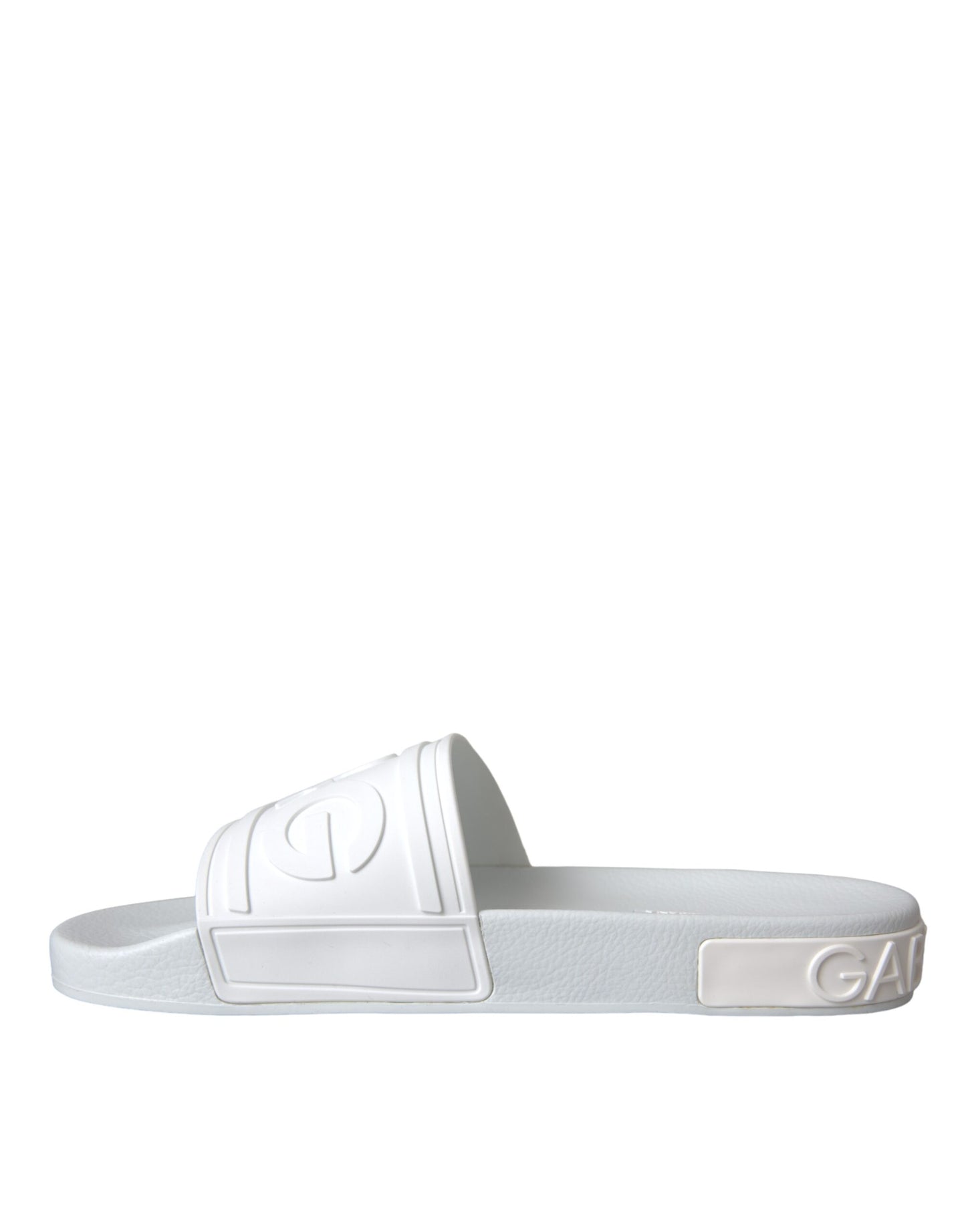 Dolce &amp; Gabbana White Rubber Slides Sandals Beachwear Shoes