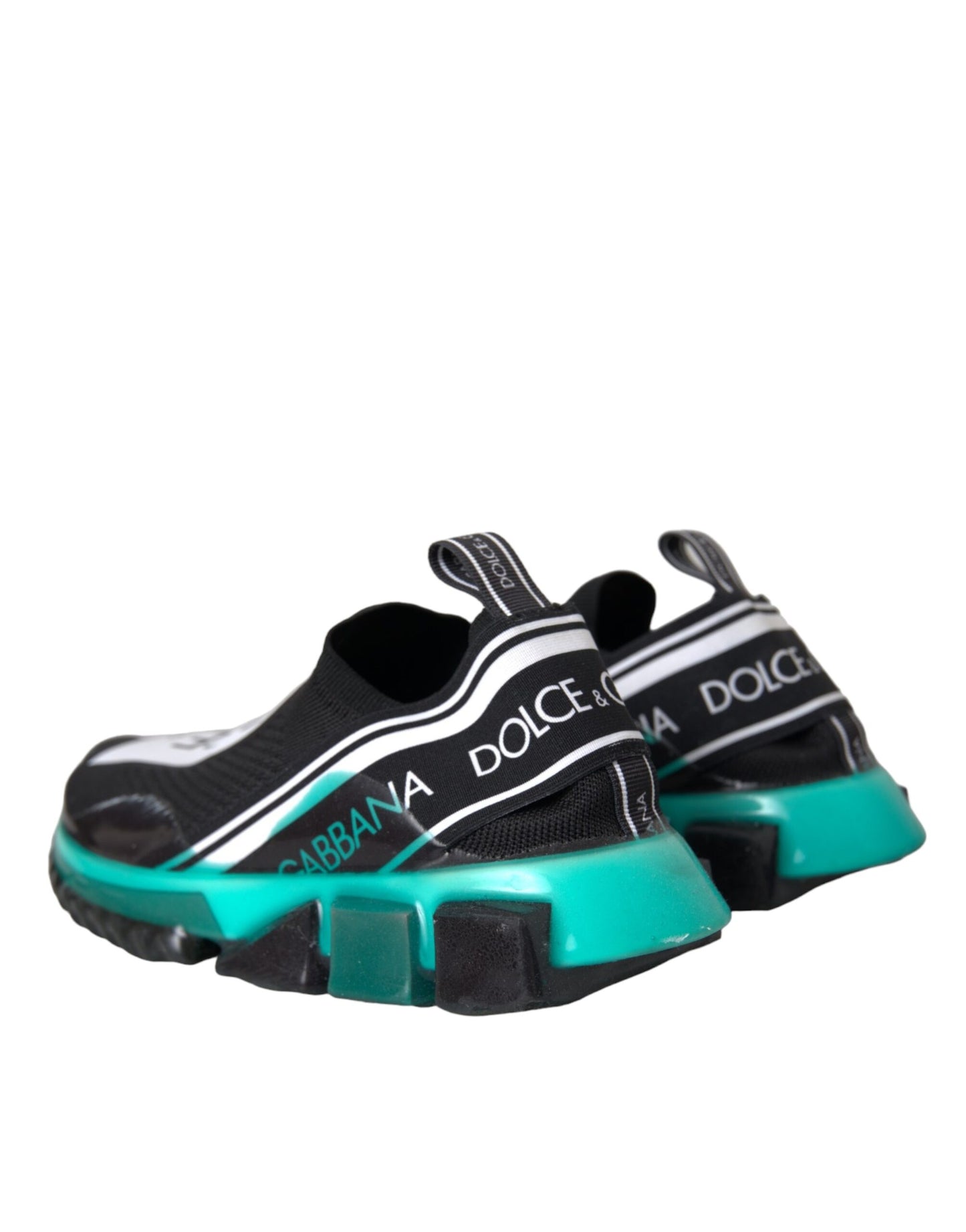 Dolce &amp; Gabbana Black Blue Sorrento Slip On Sneakers Shoes