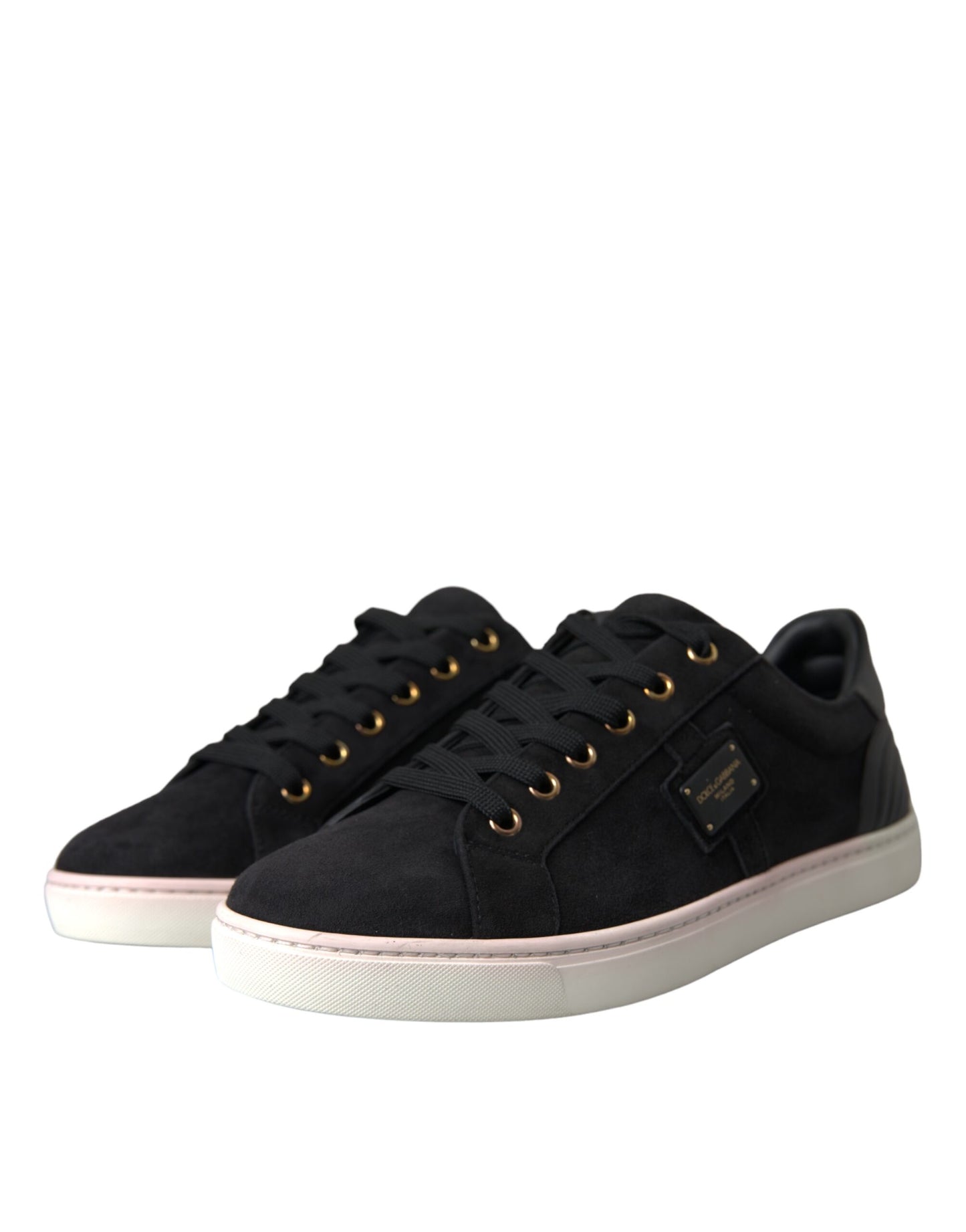 Dolce &amp; Gabbana Black Suede Men Low Top Sneakers Men Shoes