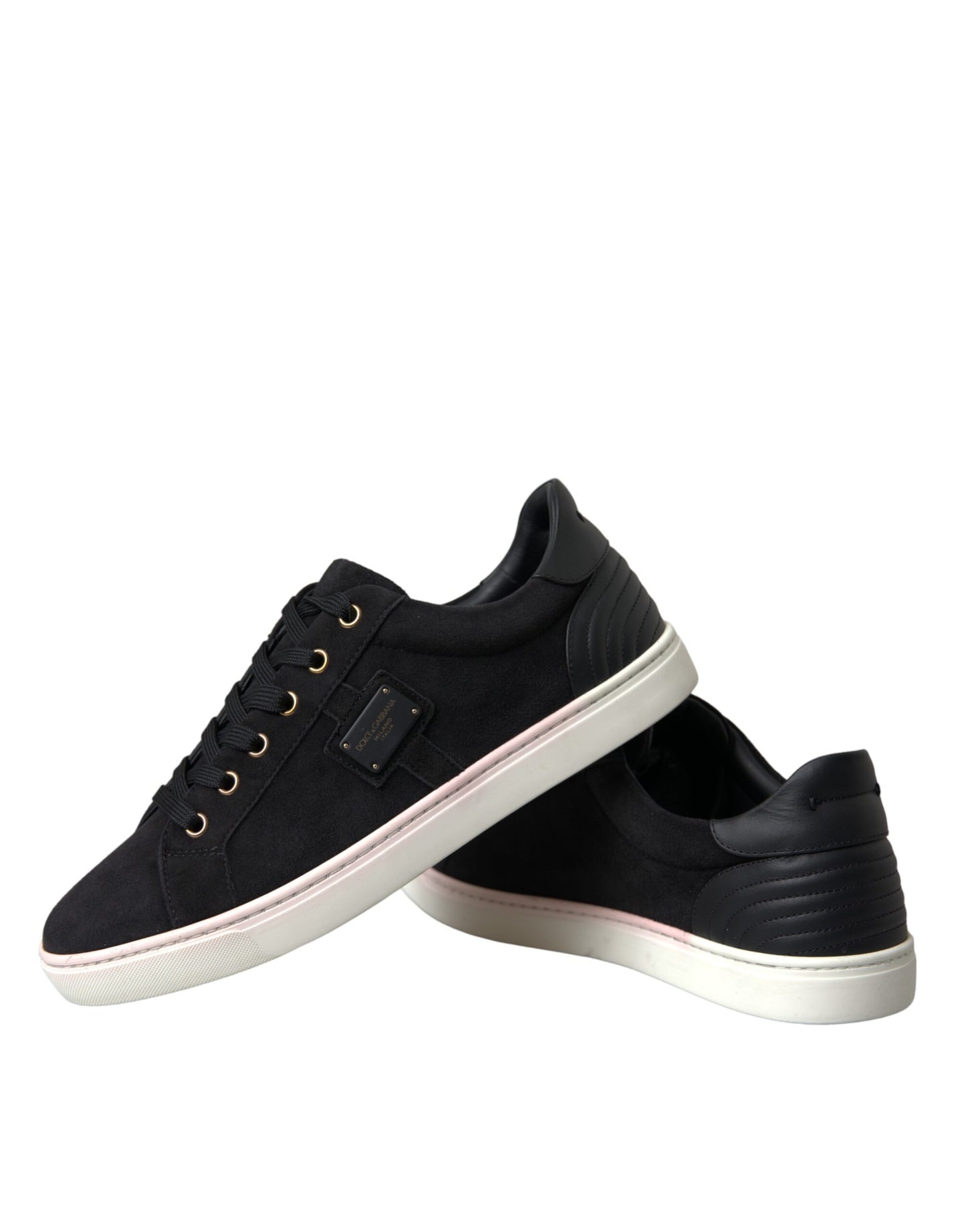 Dolce &amp; Gabbana Black Suede Men Low Top Sneakers Men Shoes