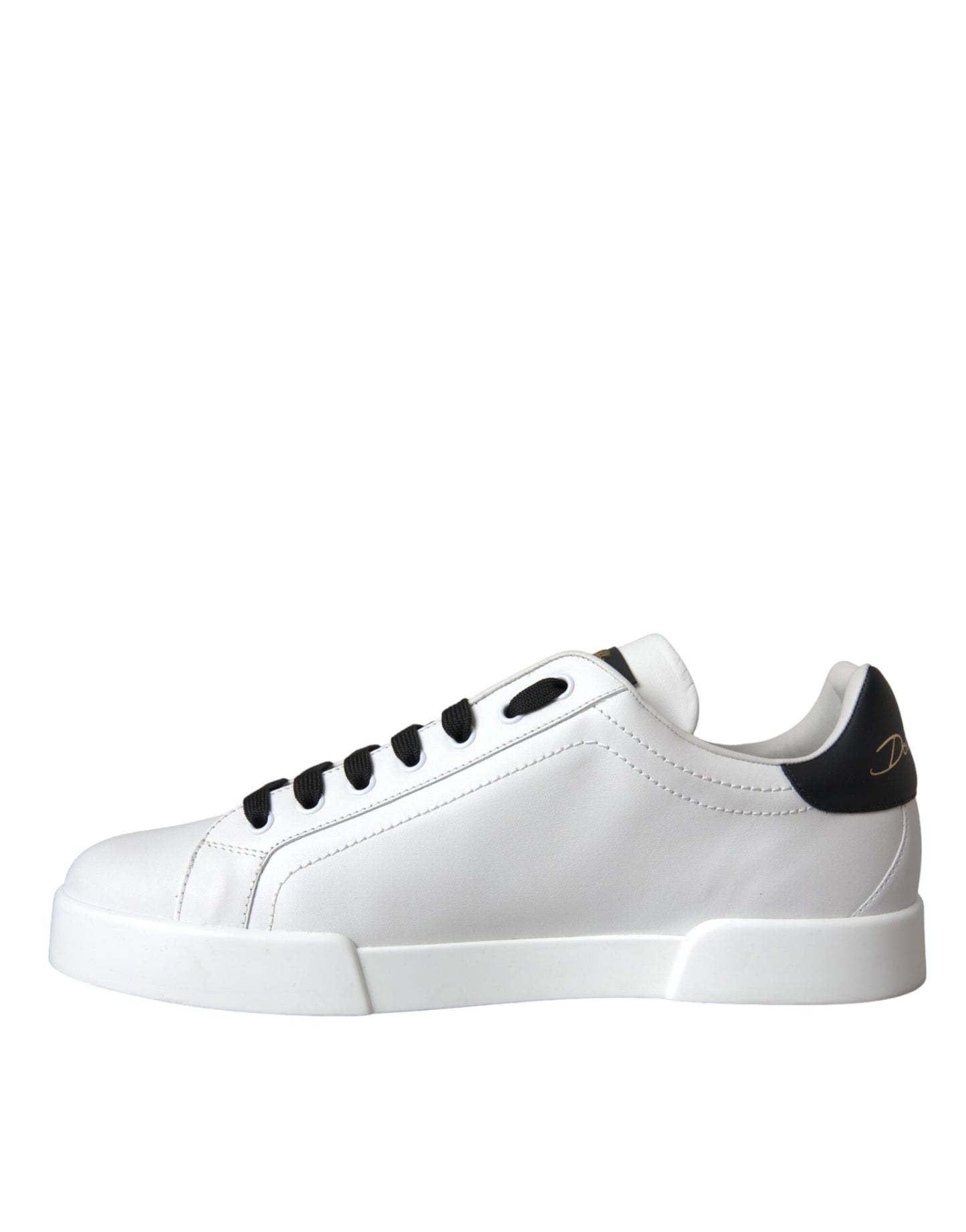 Dolce &amp; Gabbana White Leather DG Logo Casual Low Top Sneakers Shoes