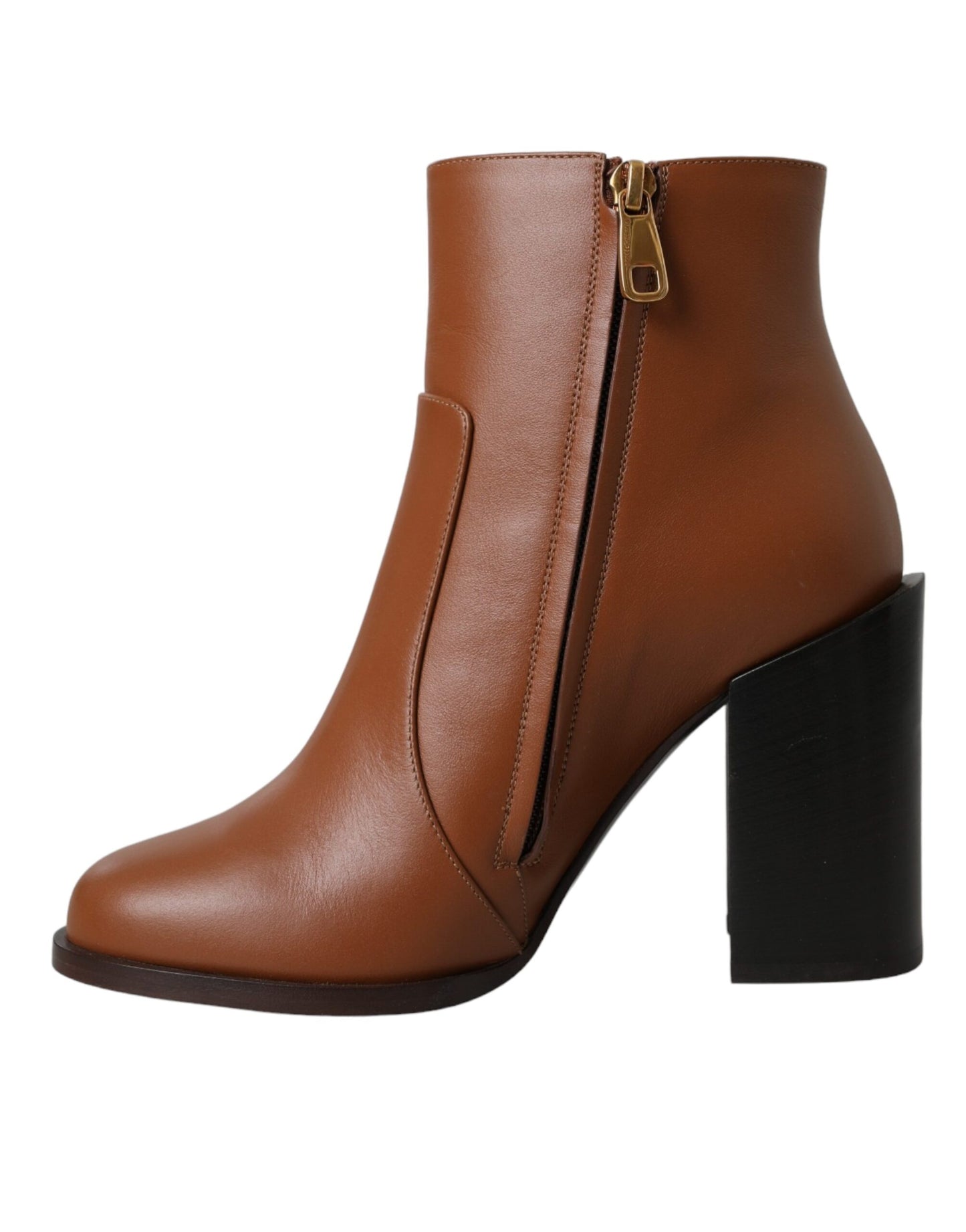 Dolce &amp; Gabbana Brown Leather AMORE Heels Ankle Boots Shoes