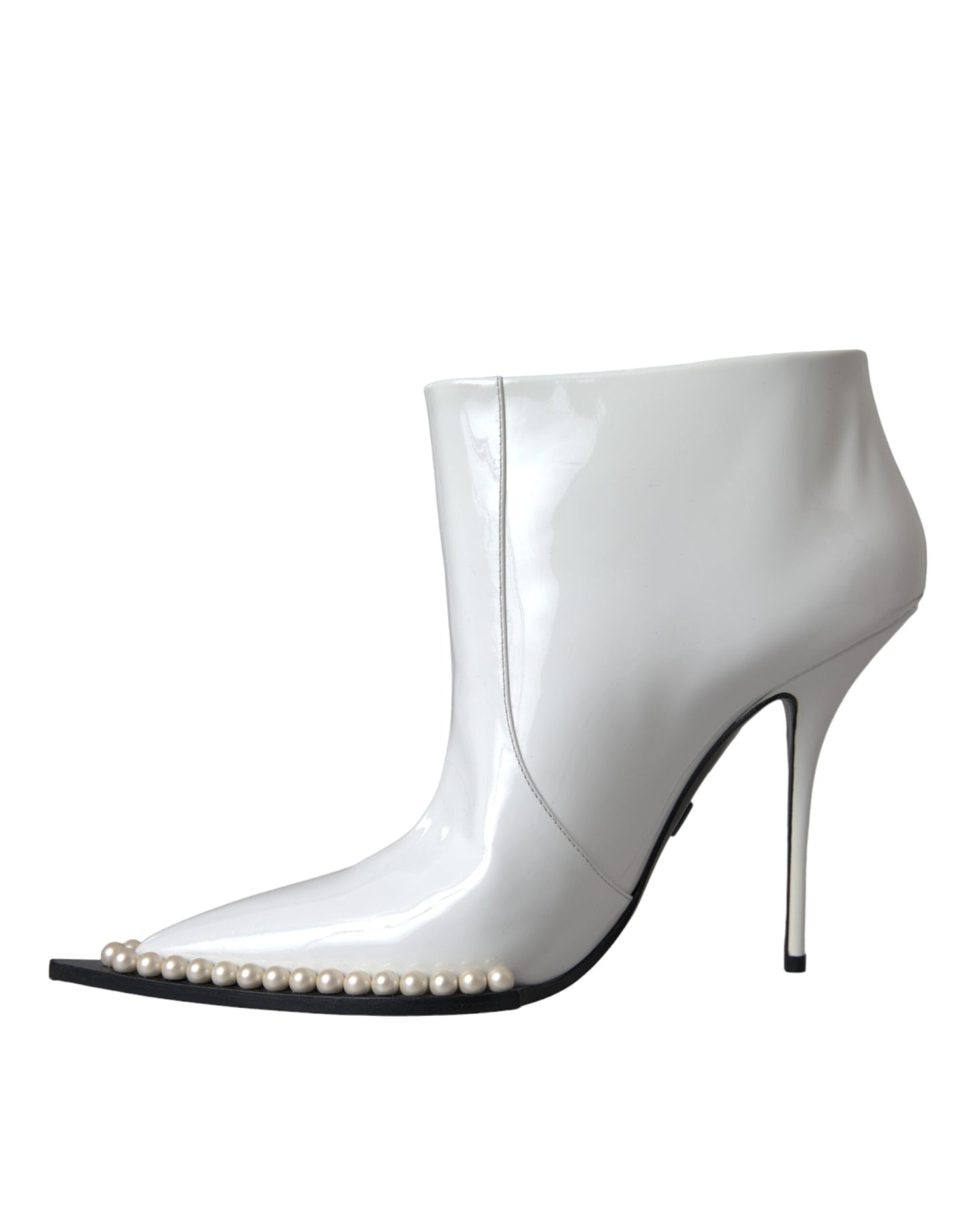 Dolce &amp; Gabbana White Pearl Leather Pumps Heels Boots Shoes