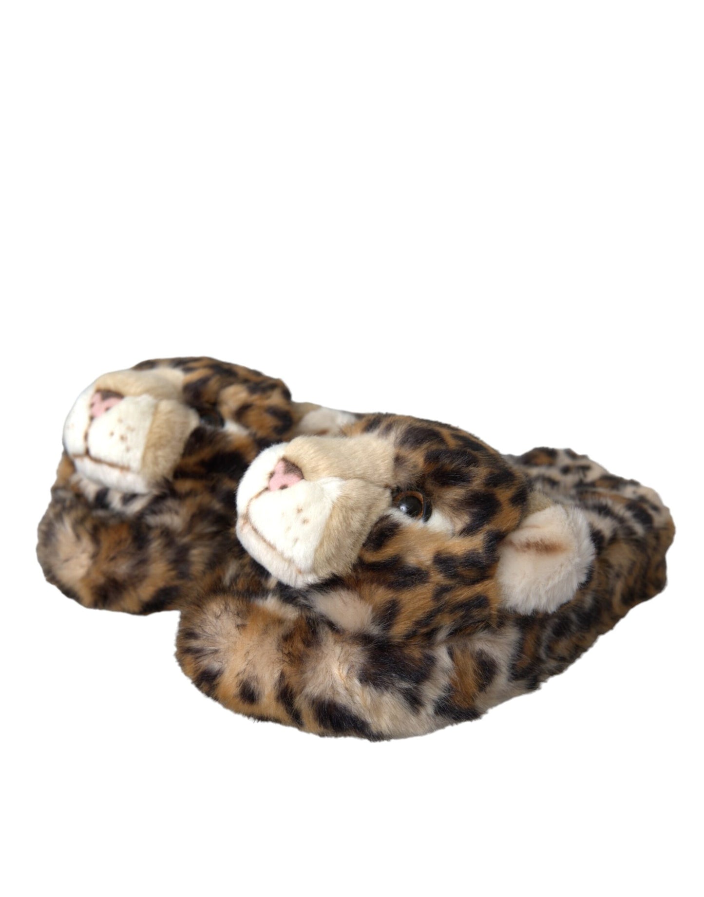 Dolce &amp; Gabbana Brown Tiger Slippers Flat Sandals Shoes