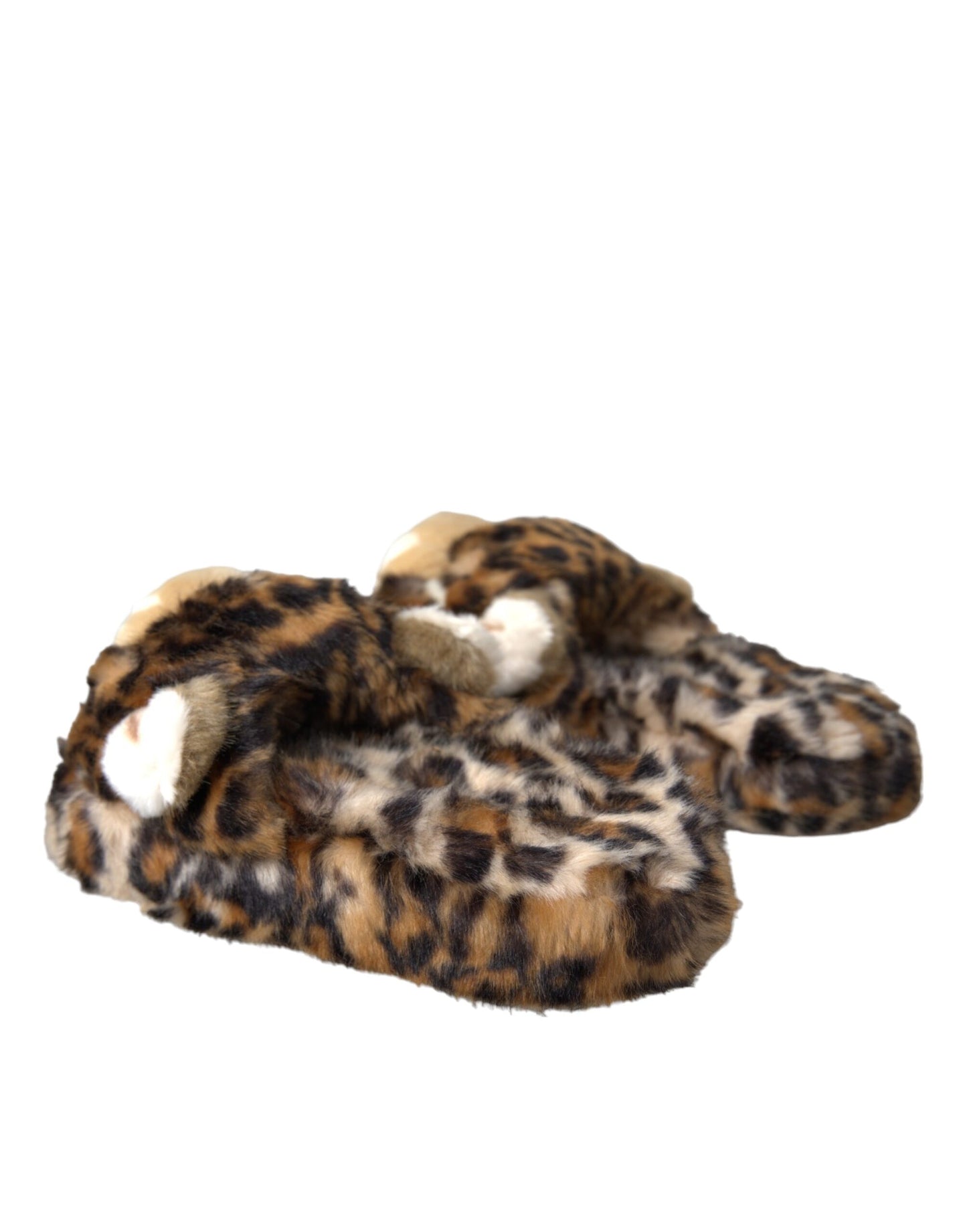 Dolce &amp; Gabbana Brown Tiger Slippers Flat Sandals Shoes