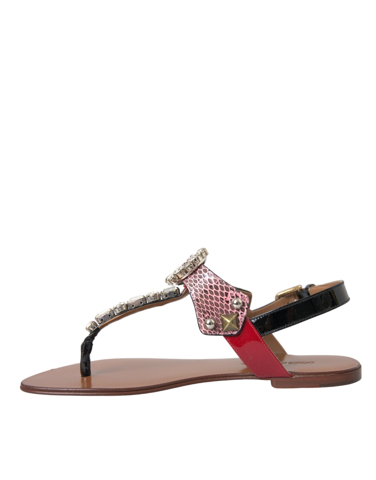 Dolce &amp; Gabbana Multicolor Crystal Sandals Flip Flops Shoes