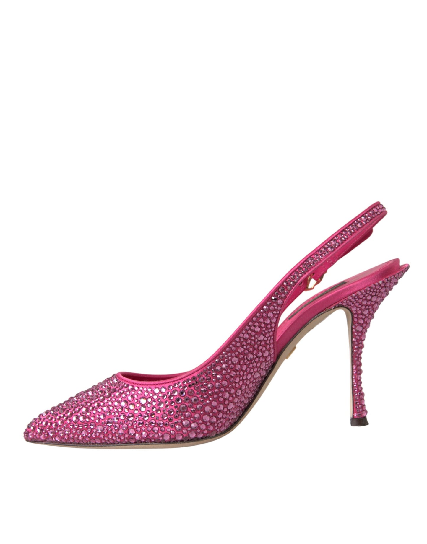 Dolce &amp; Gabbana Pink Rhinestone Crystal Heels Slingbacks Shoes