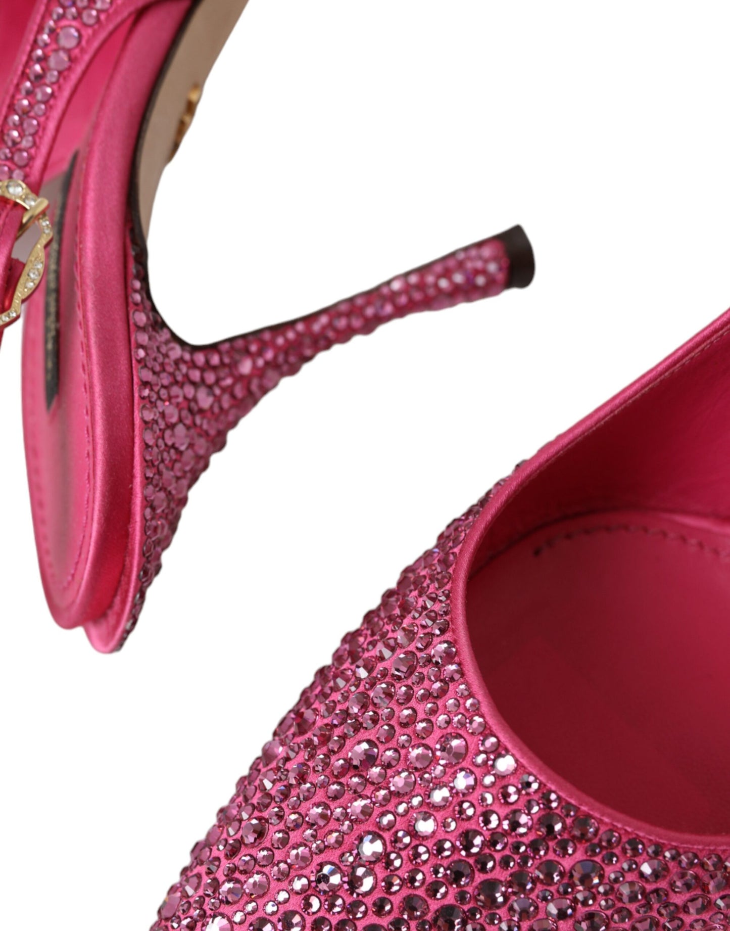 Dolce &amp; Gabbana Pink Rhinestone Crystal Heels Slingbacks Shoes