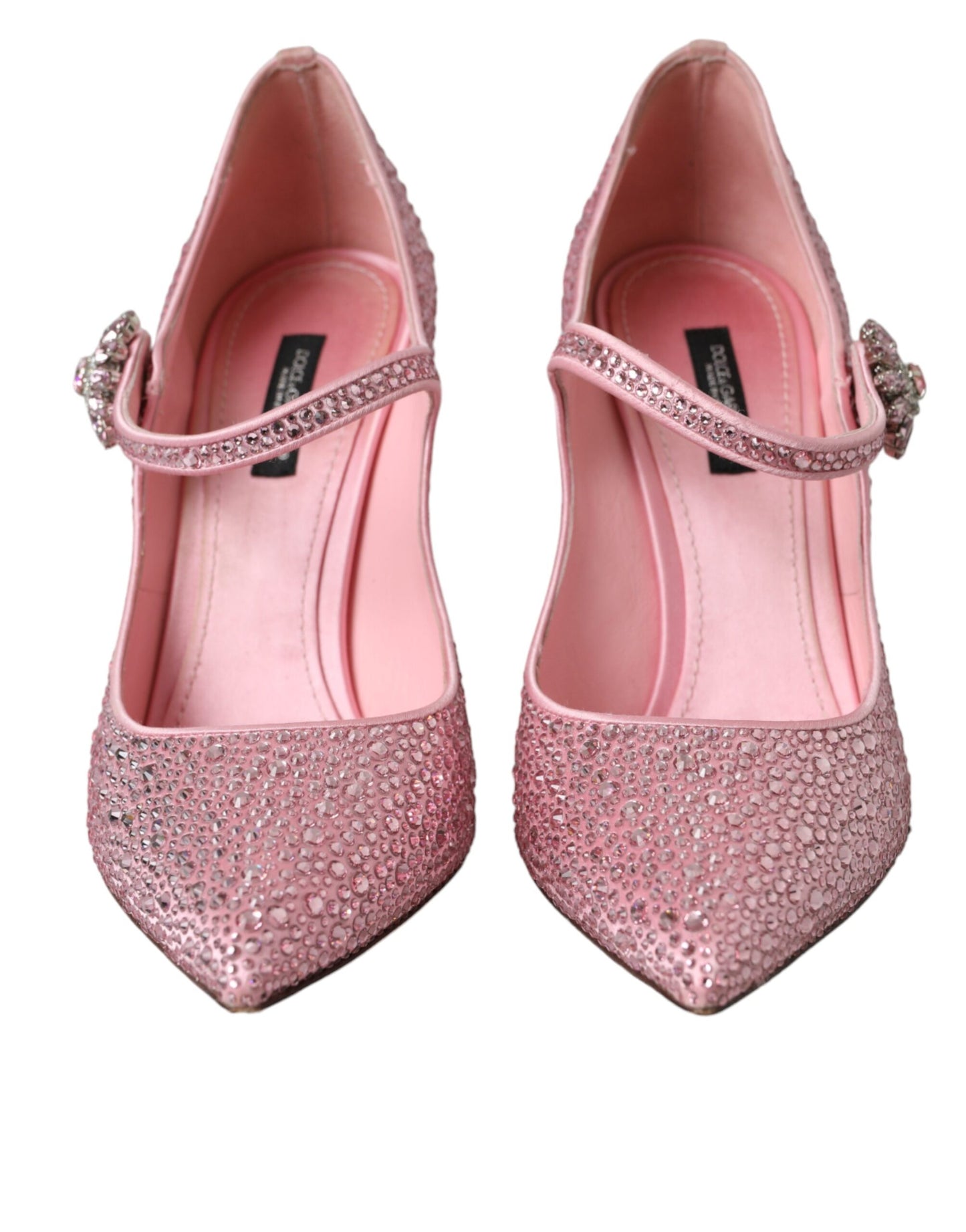 Dolce &amp; Gabbana Pink Rhinestone Crystal Heels Pumps Shoes