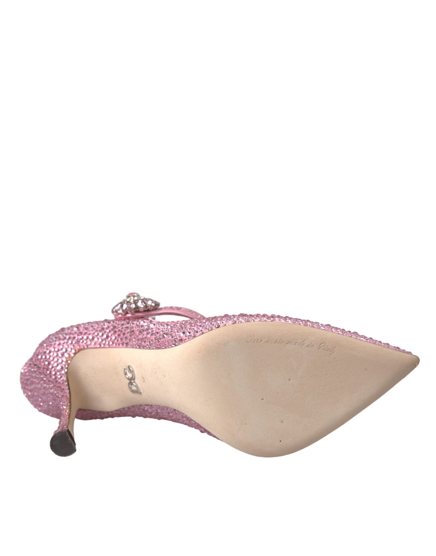 Dolce &amp; Gabbana Pink Rhinestone Crystal Heels Pumps Shoes