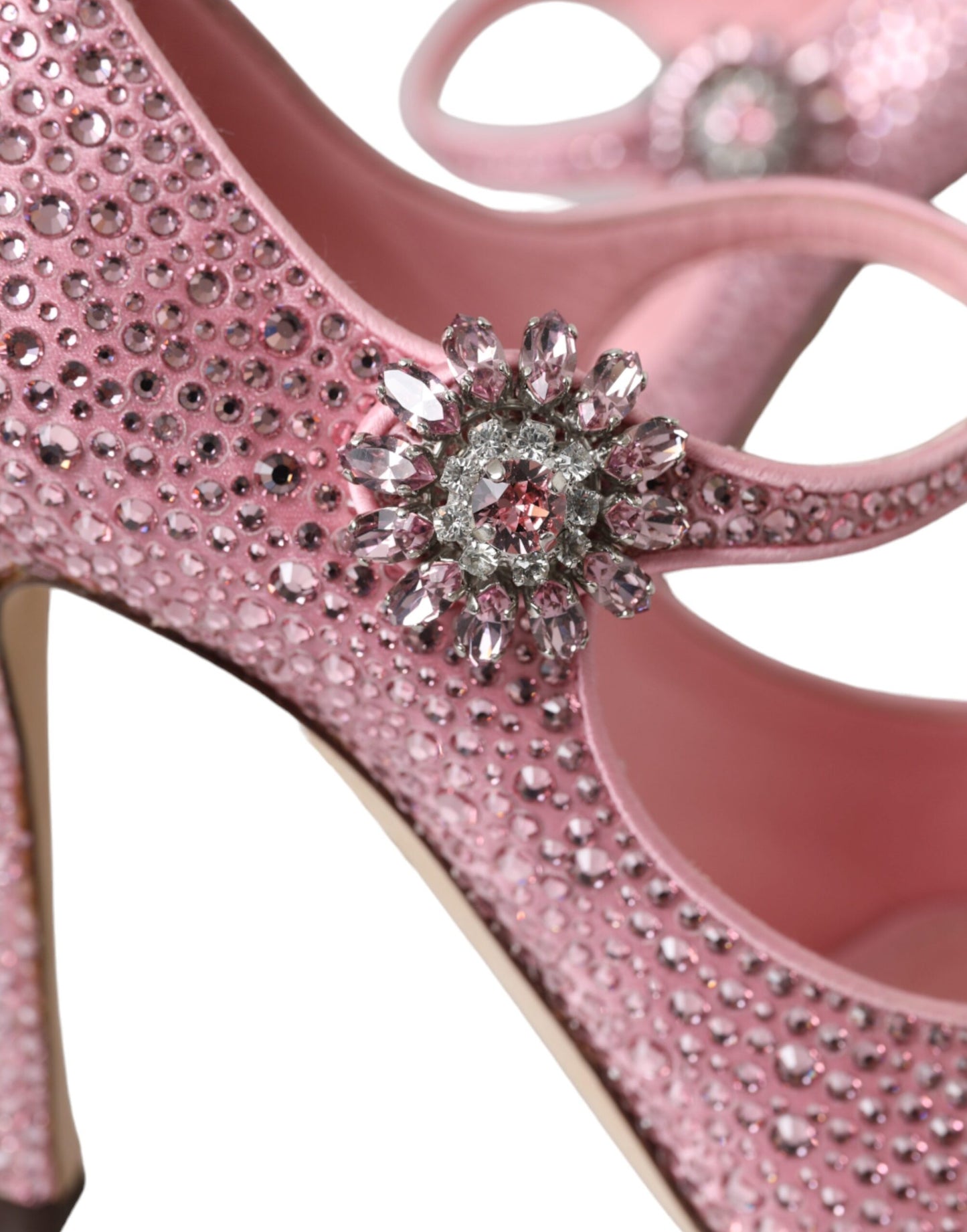 Dolce &amp; Gabbana Pink Rhinestone Crystal Heels Pumps Shoes