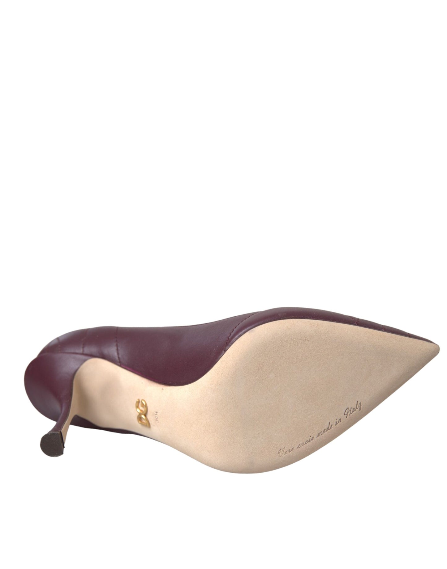 Dolce &amp; Gabbana Bordeaux Leather Heart DEVOTION Pumps Shoes