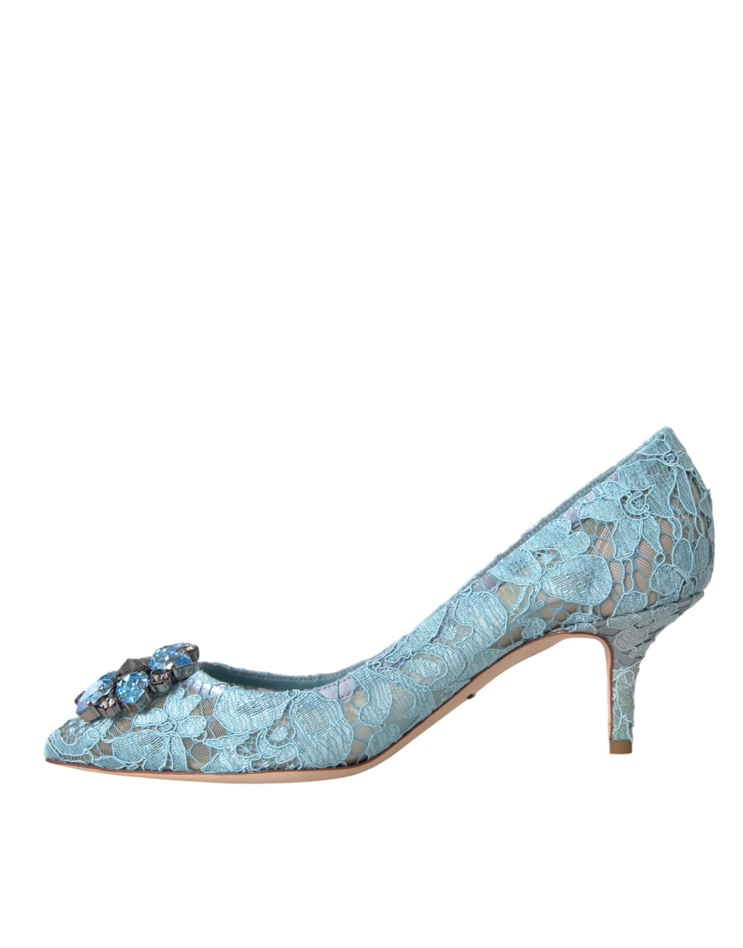 Dolce &amp; Gabbana Blue Taormina Pointed Crystal Heel Pumps Shoes