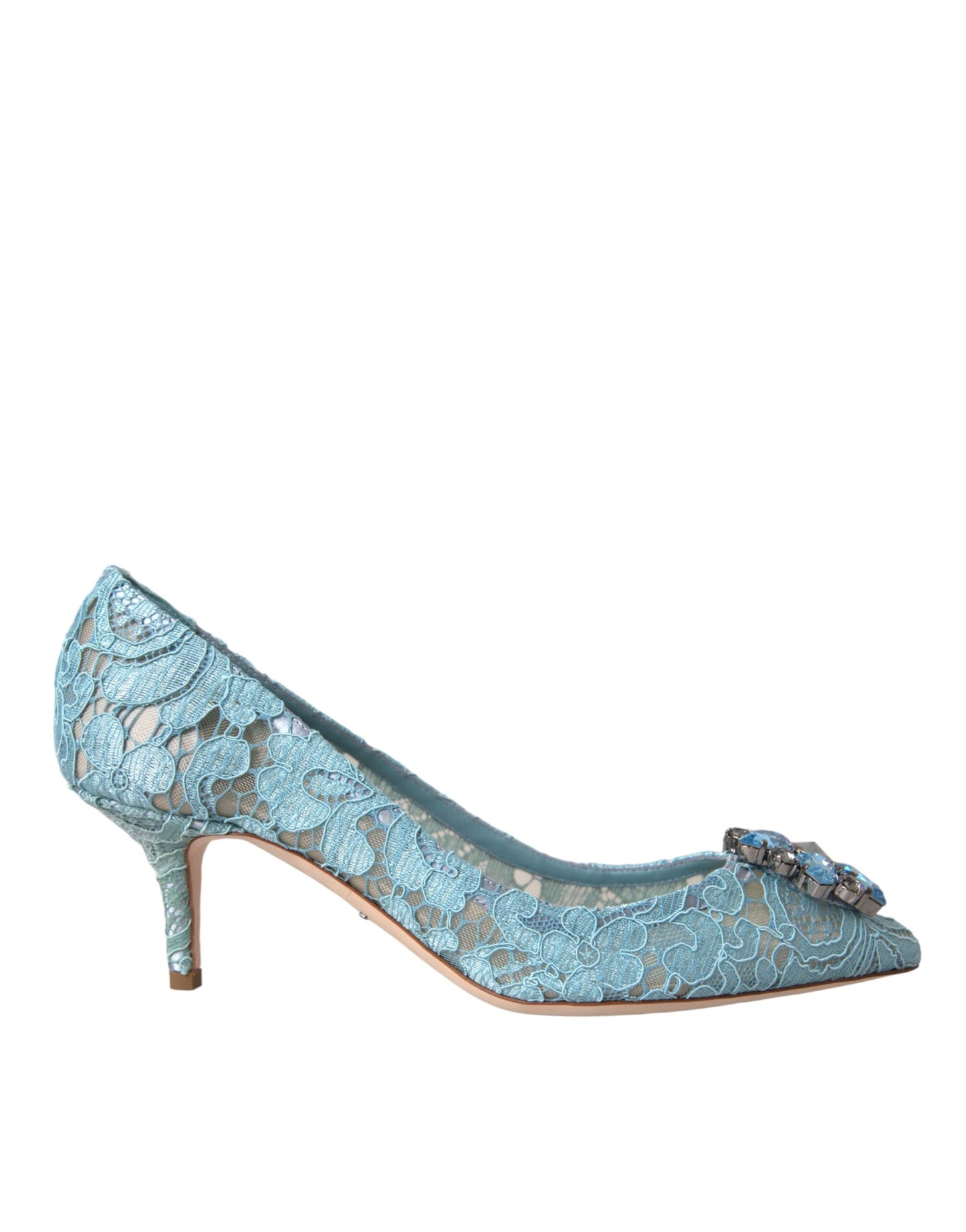 Dolce &amp; Gabbana Blue Taormina Pointed Crystal Heel Pumps Shoes