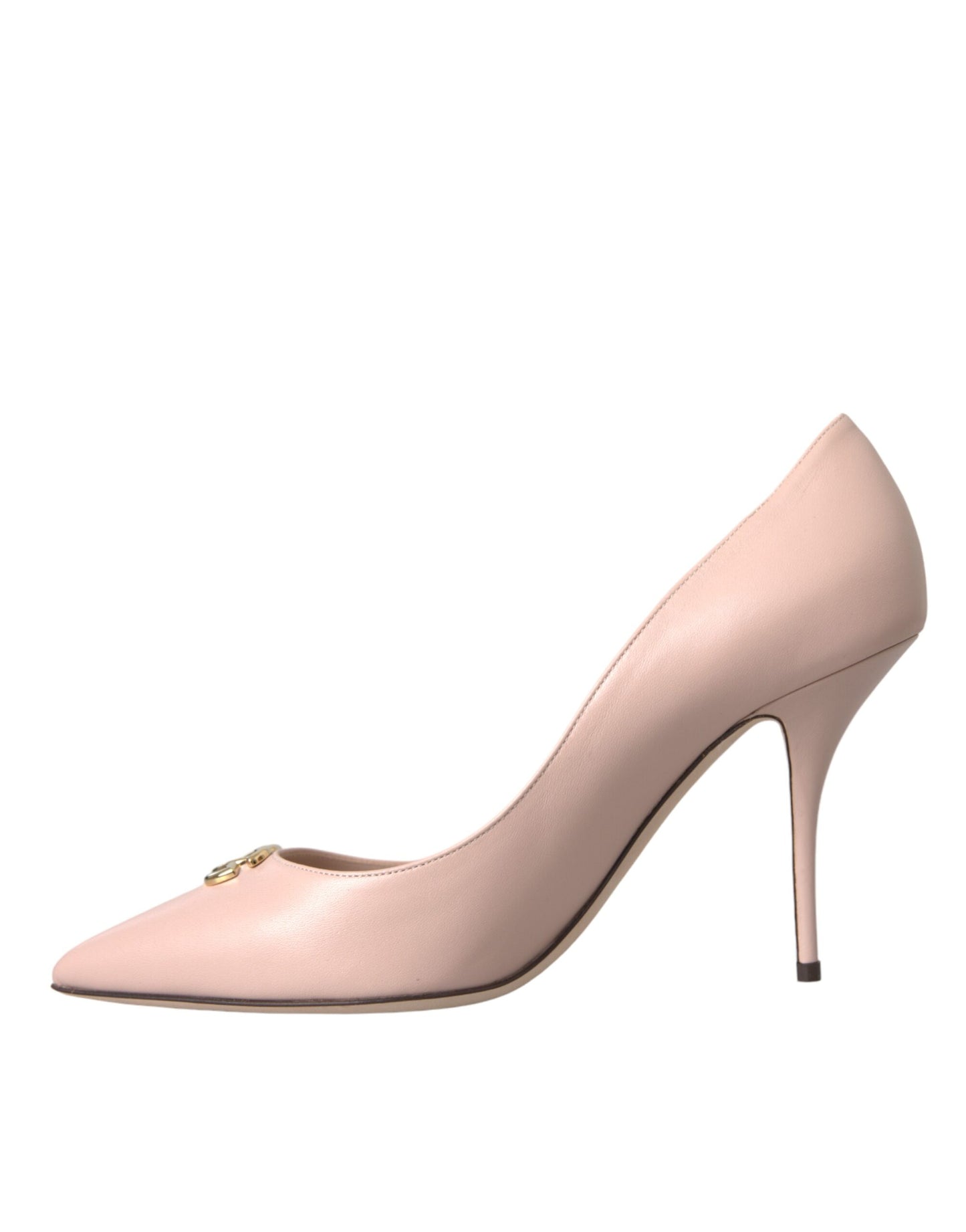 Dolce &amp; Gabbana Beige Lambskin Logo Pumps Heels Shoes