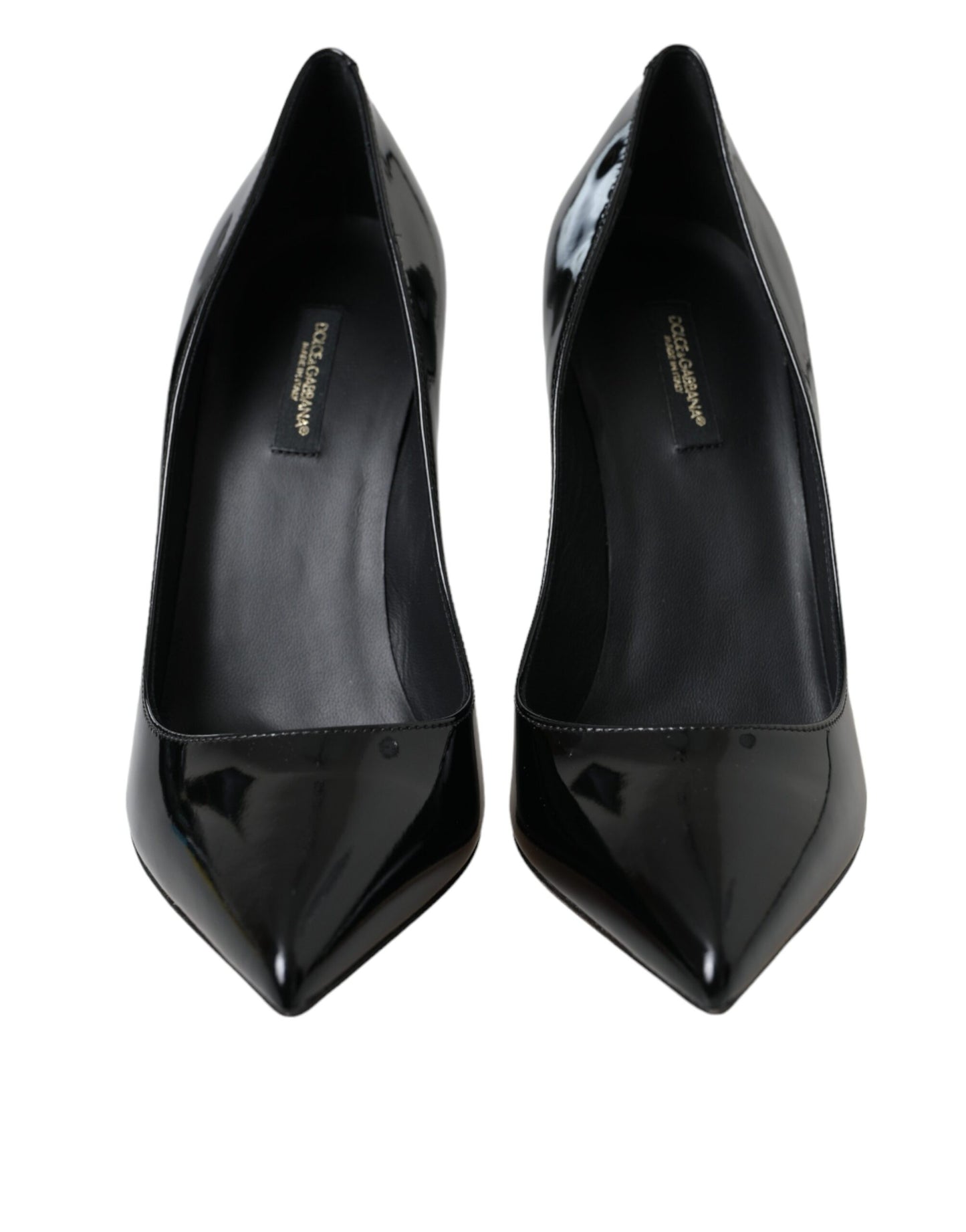 Dolce &amp; Gabbana Black Patent Leather Bellucci Pumps Heels Shoes