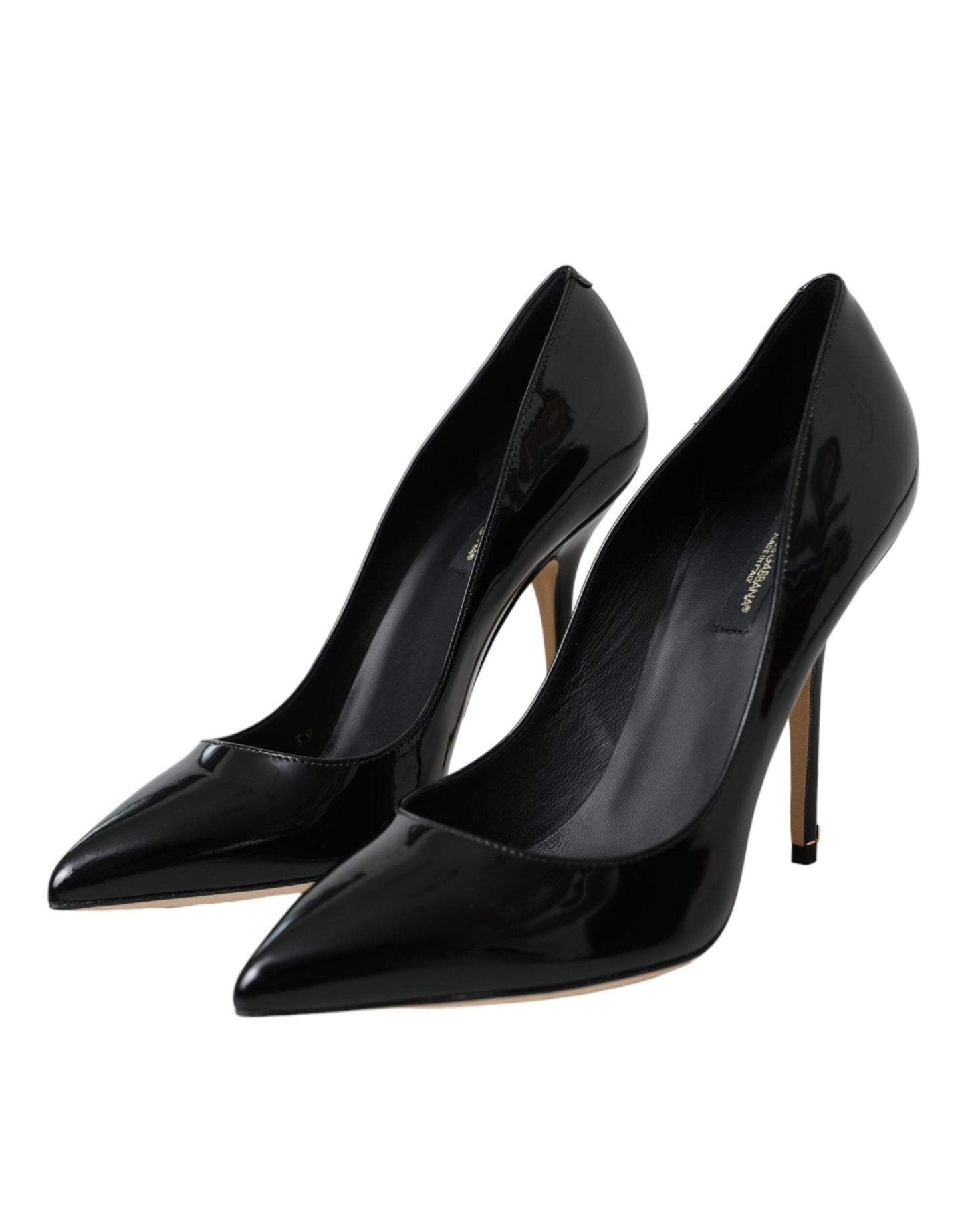 Dolce &amp; Gabbana Black Patent Leather Bellucci Pumps Heels Shoes