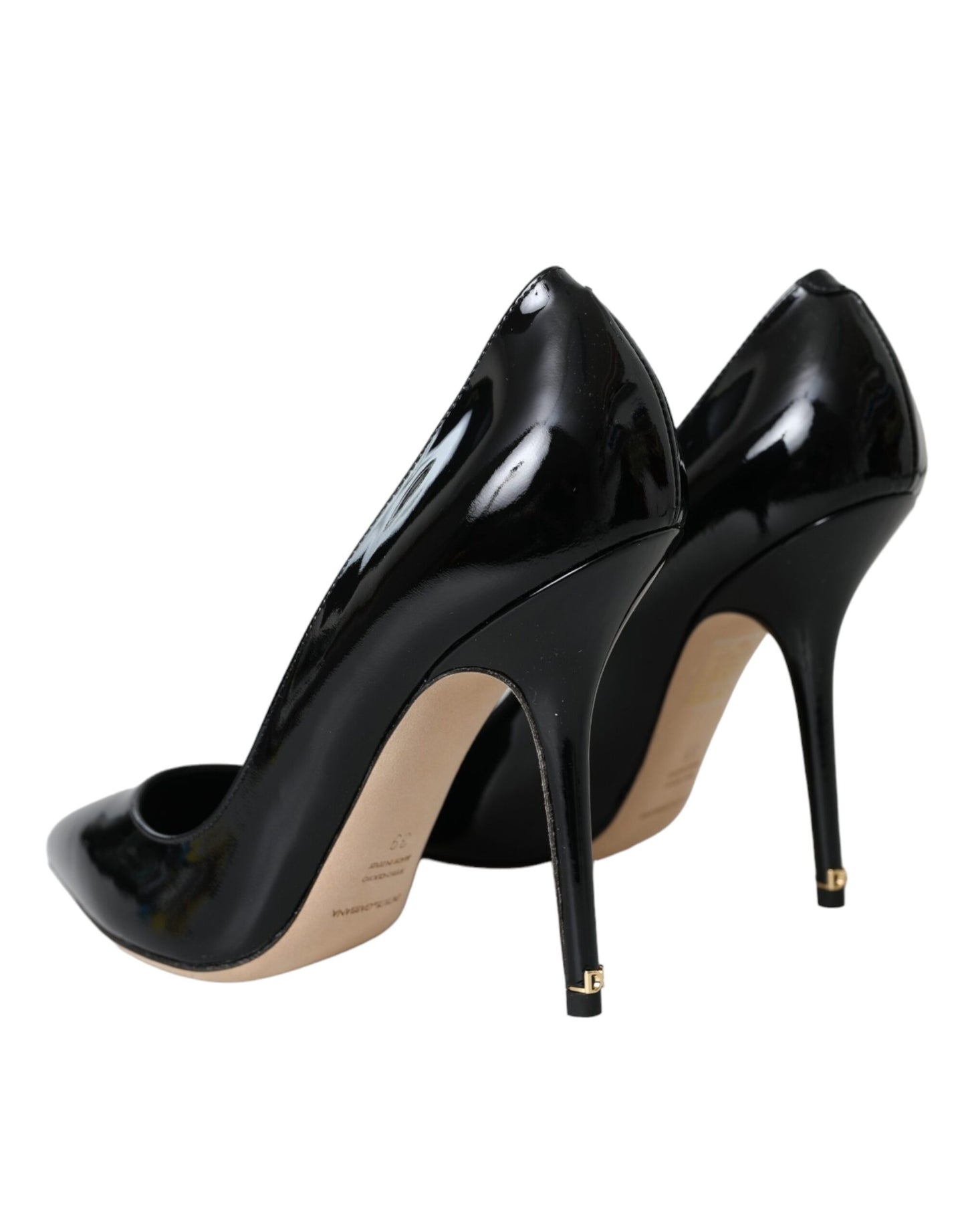 Dolce &amp; Gabbana Black Patent Leather Bellucci Pumps Heels Shoes