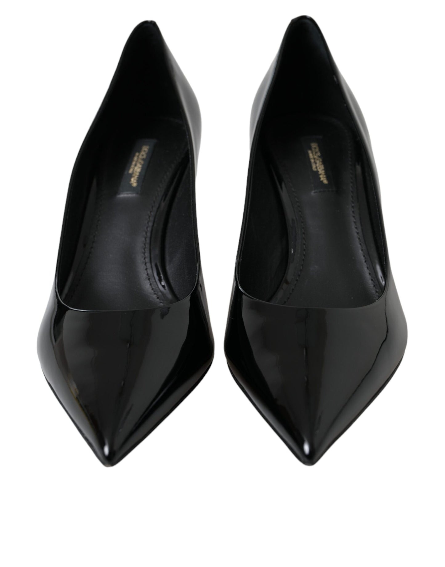 Dolce &amp; Gabbana Black Patent Leather Heels Pumps Shoes