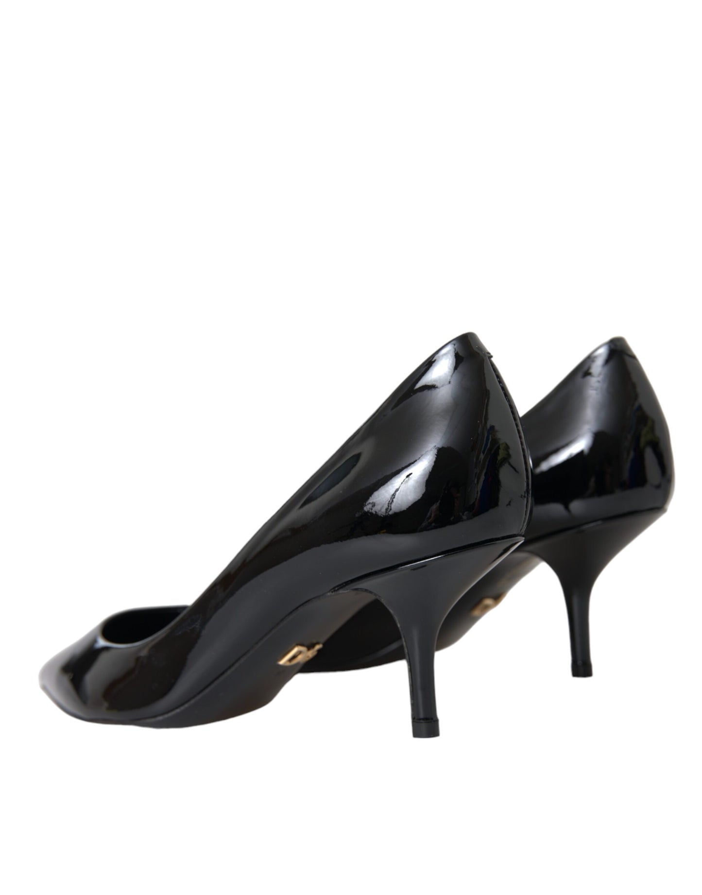 Dolce &amp; Gabbana Black Patent Leather Heels Pumps Shoes