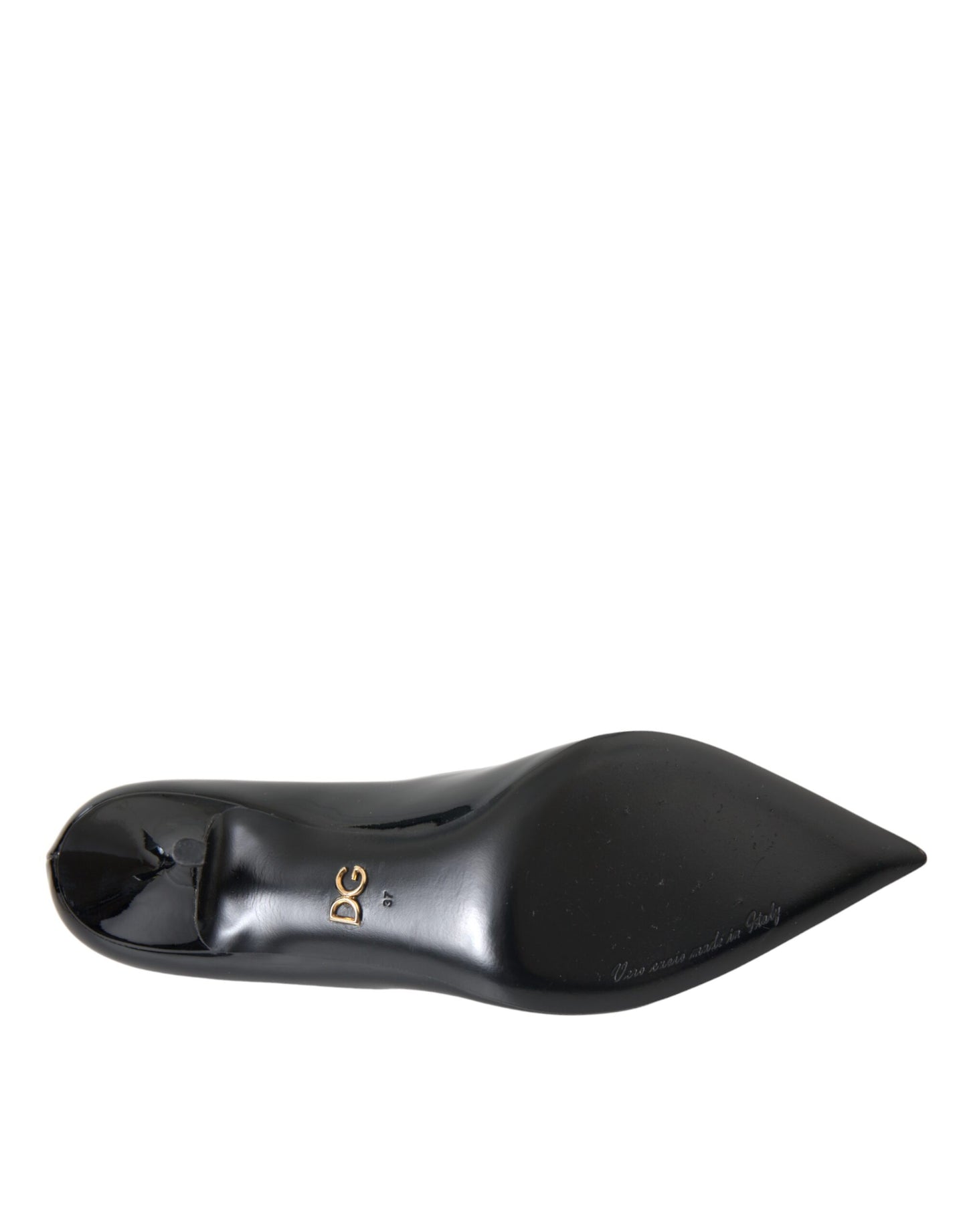 Dolce &amp; Gabbana Black Patent Leather Heels Pumps Shoes