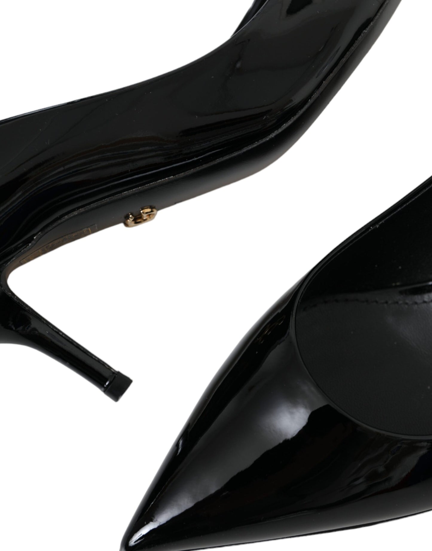 Dolce &amp; Gabbana Black Patent Leather Heels Pumps Shoes