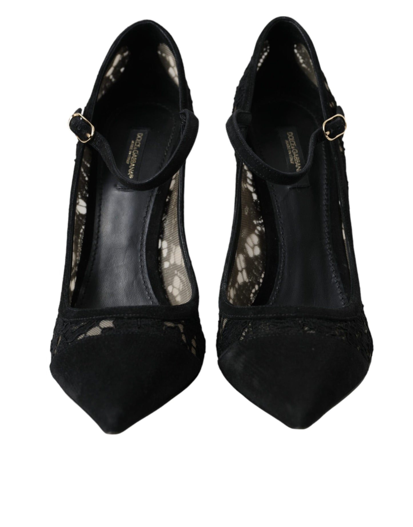 Dolce &amp; Gabbana Black Taormina Lace Mary Janes Pumps Shoes