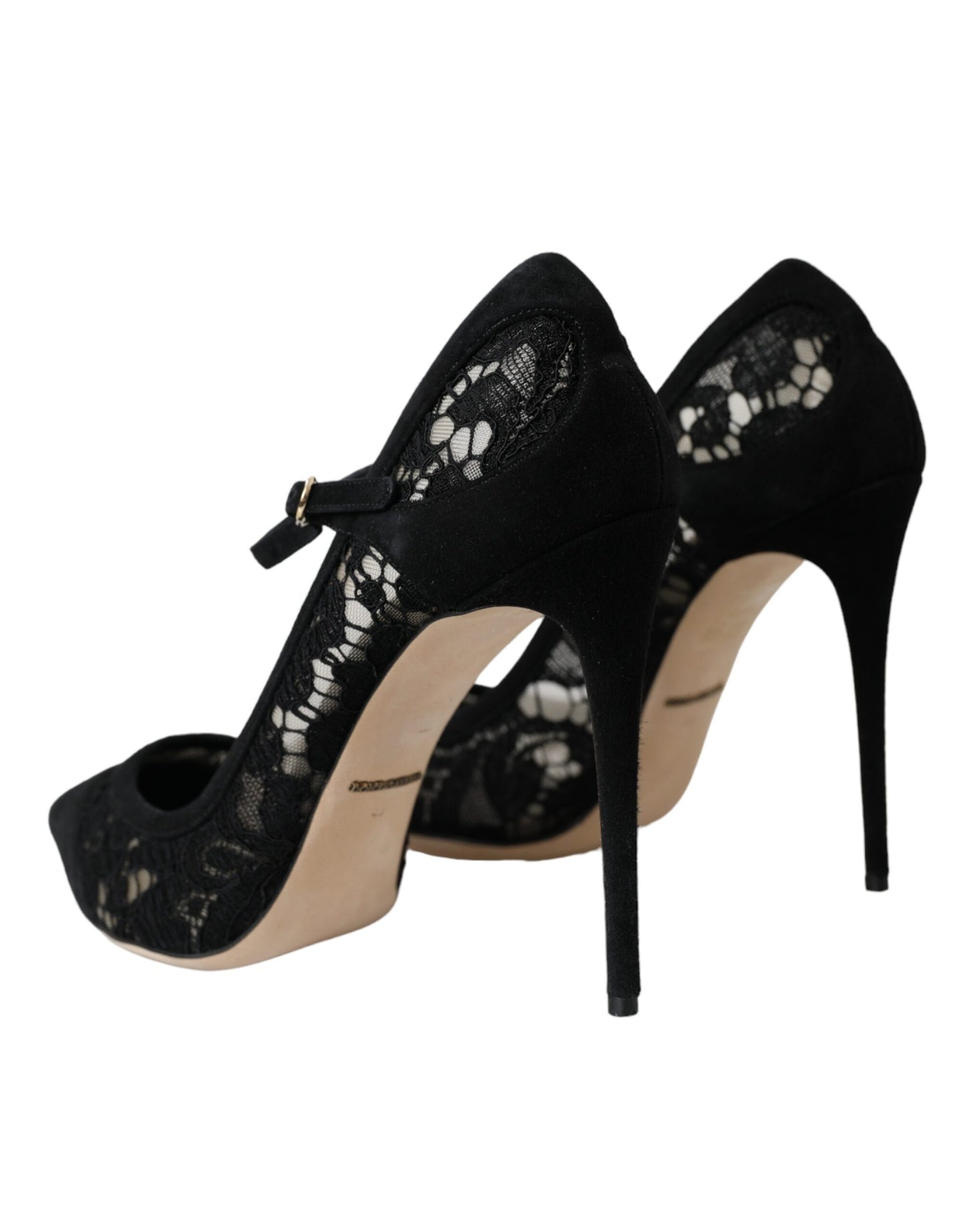 Dolce &amp; Gabbana Black Taormina Lace Mary Janes Pumps Shoes