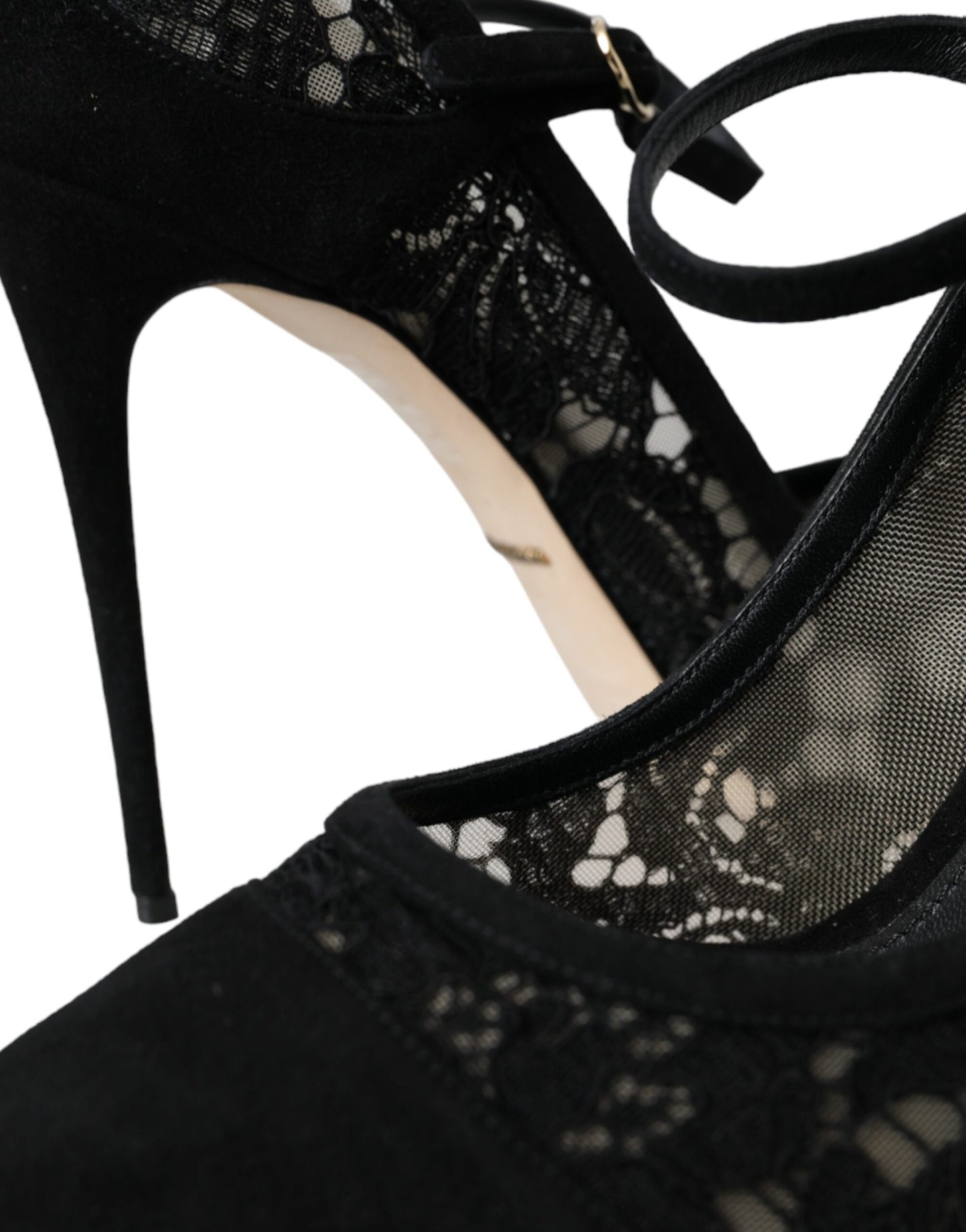 Dolce &amp; Gabbana Black Taormina Lace Mary Janes Pumps Shoes