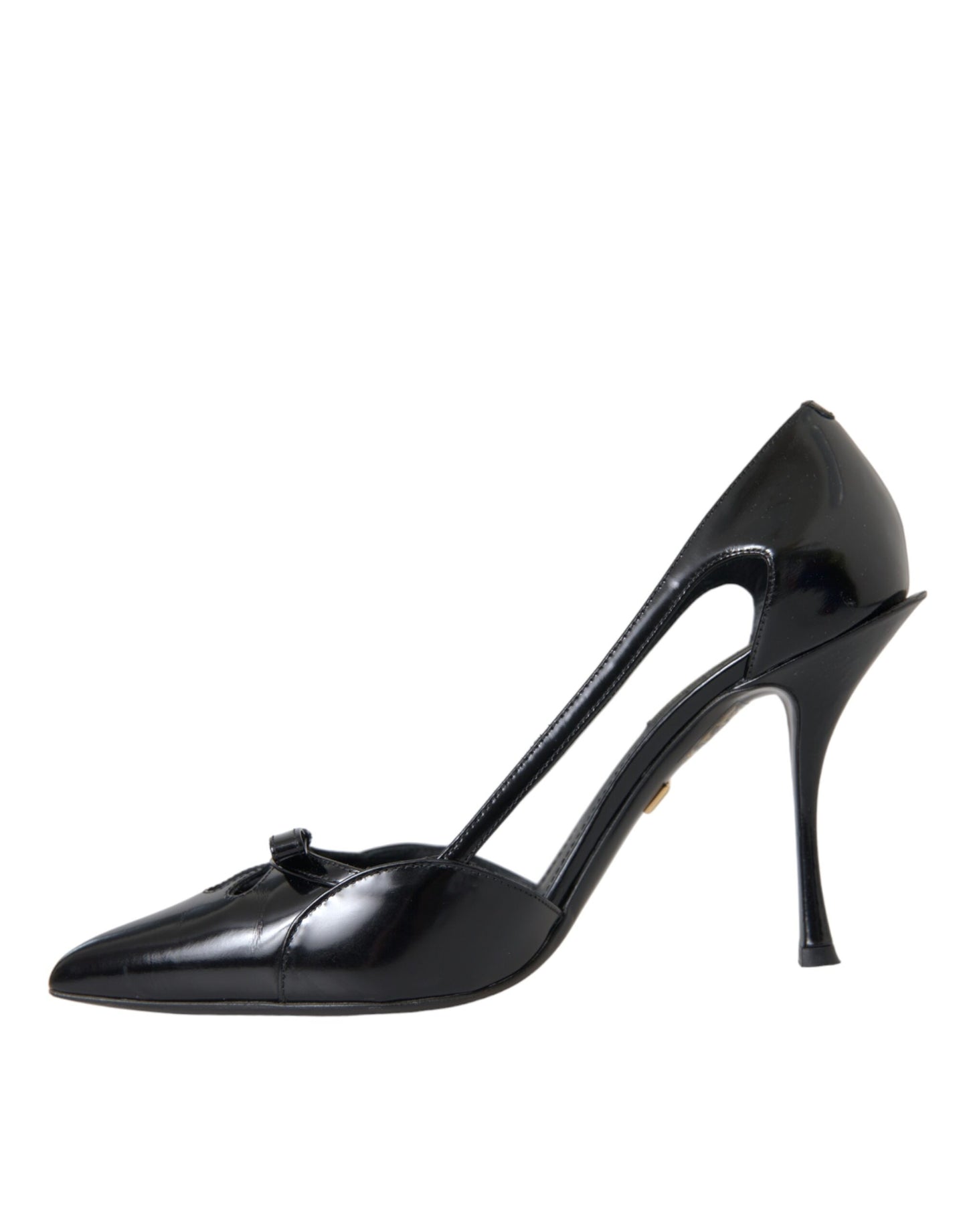 Dolce &amp; Gabbana Black Calfskin Pointed Heel Pumps Shoes