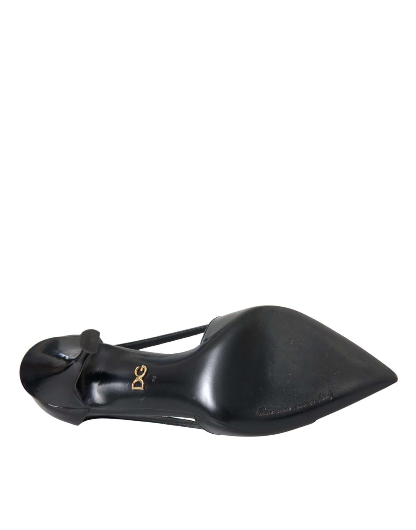 Dolce &amp; Gabbana Black Calfskin Pointed Heel Pumps Shoes