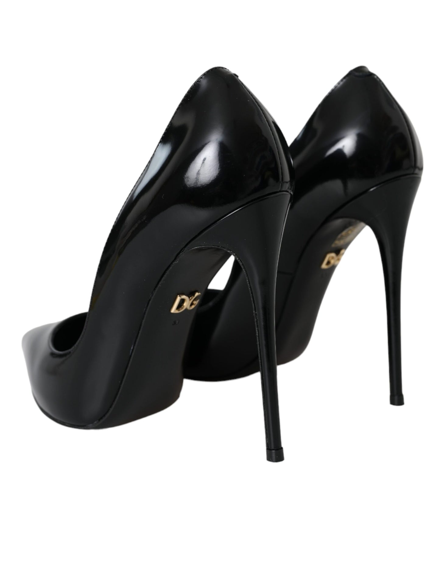 Dolce &amp; Gabbana Black Patent Leather High Heels Pumps Shoes