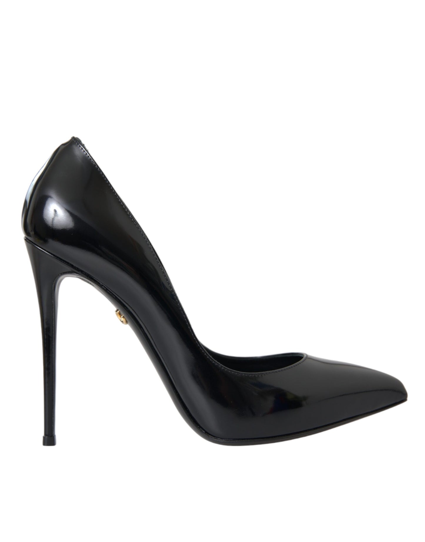 Dolce &amp; Gabbana Black Patent Leather High Heels Pumps Shoes