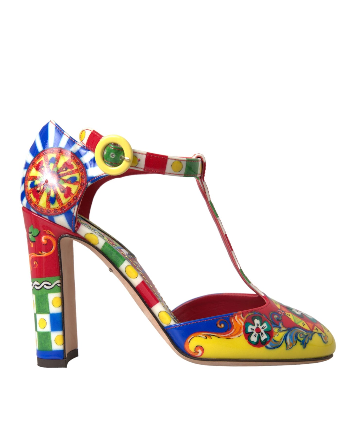 Dolce &amp; Gabbana Multicolor Carretto T-strap Sandals Shoes