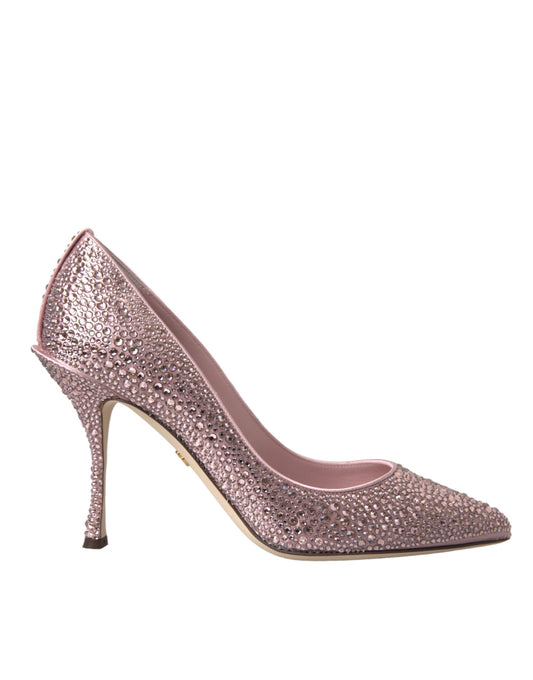 Dolce &amp; Gabbana Pink Rhinestone Crystal Heels Pumps Shoes