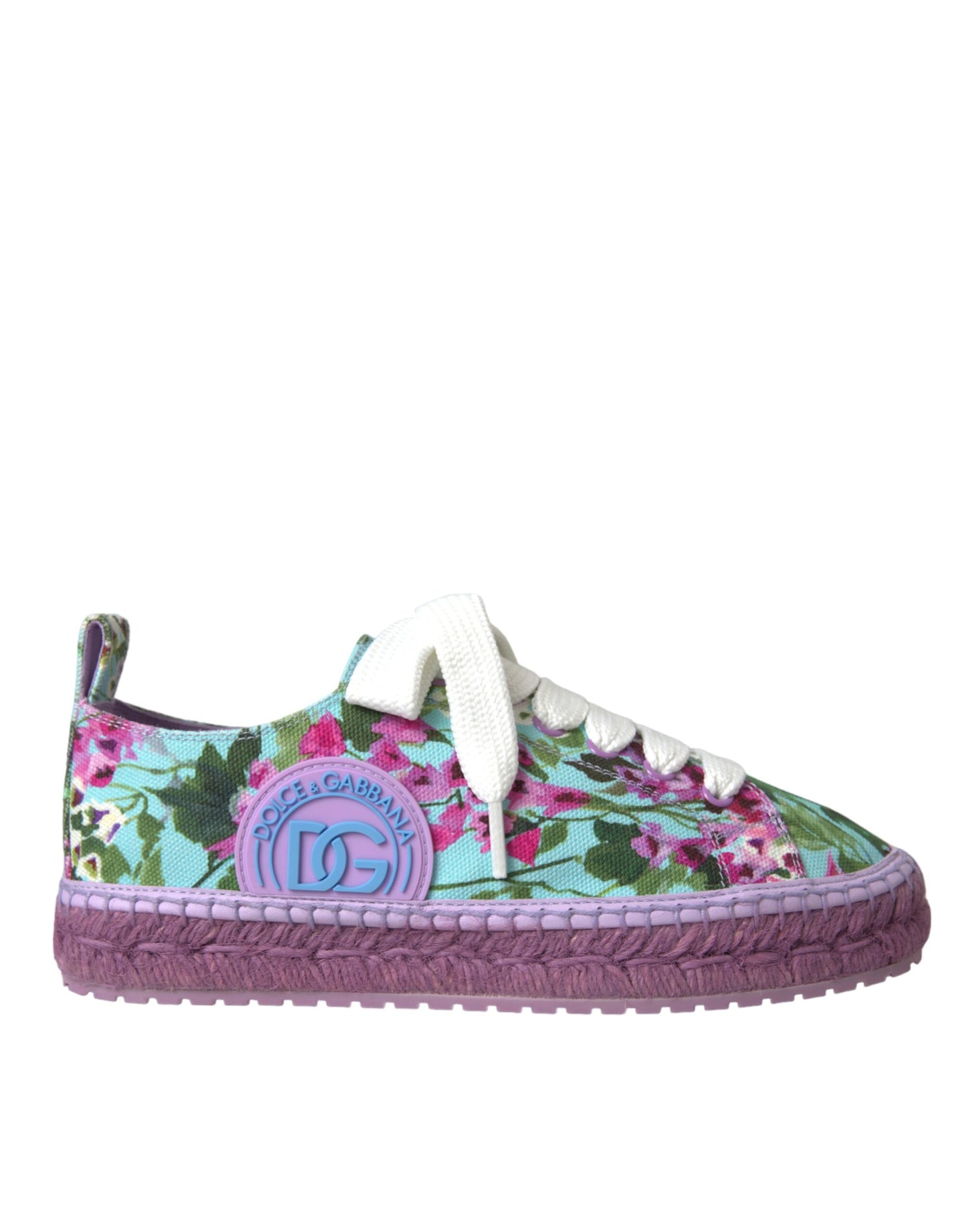 Dolce &amp; Gabbana Multicolor Canvas Floral Espadrilles Sneakers Shoes