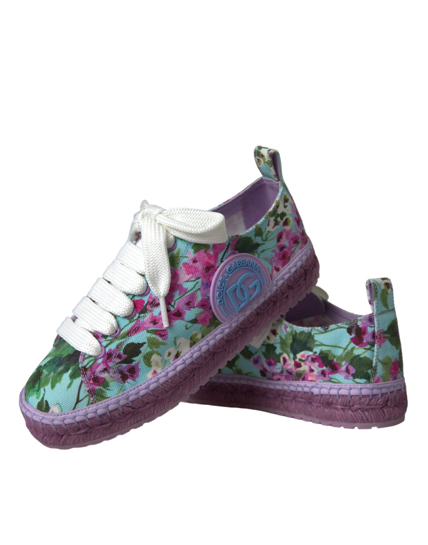 Dolce &amp; Gabbana Multicolor Canvas Floral Espadrilles Sneakers Shoes