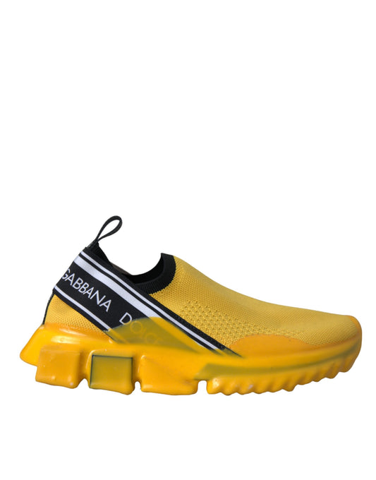 Dolce &amp; Gabbana Yellow Sorrento Slip On Sneakers Women Shoes