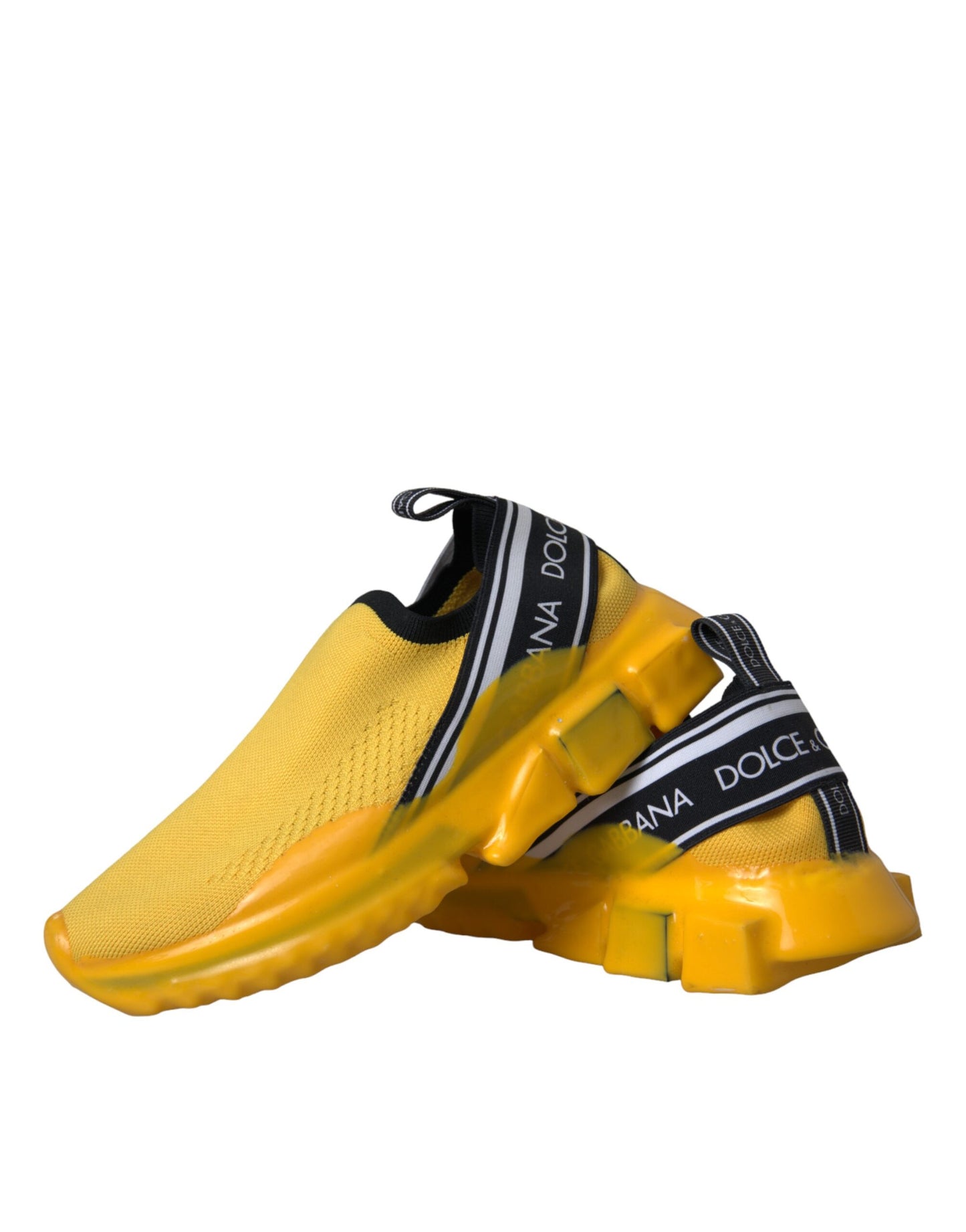 Dolce &amp; Gabbana Yellow Sorrento Slip On Sneakers Women Shoes