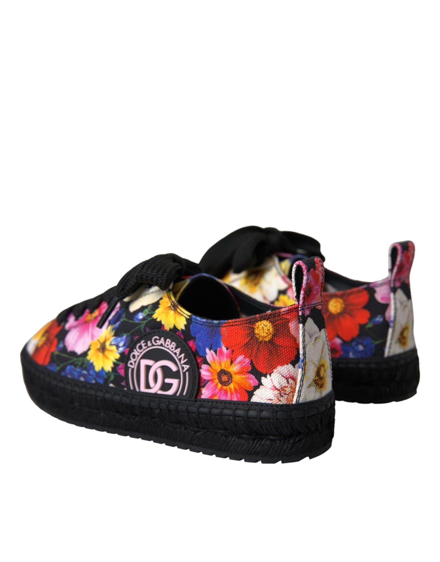 Dolce &amp; Gabbana Multicolor Canvas Floral Espadrilles Sneakers Shoes