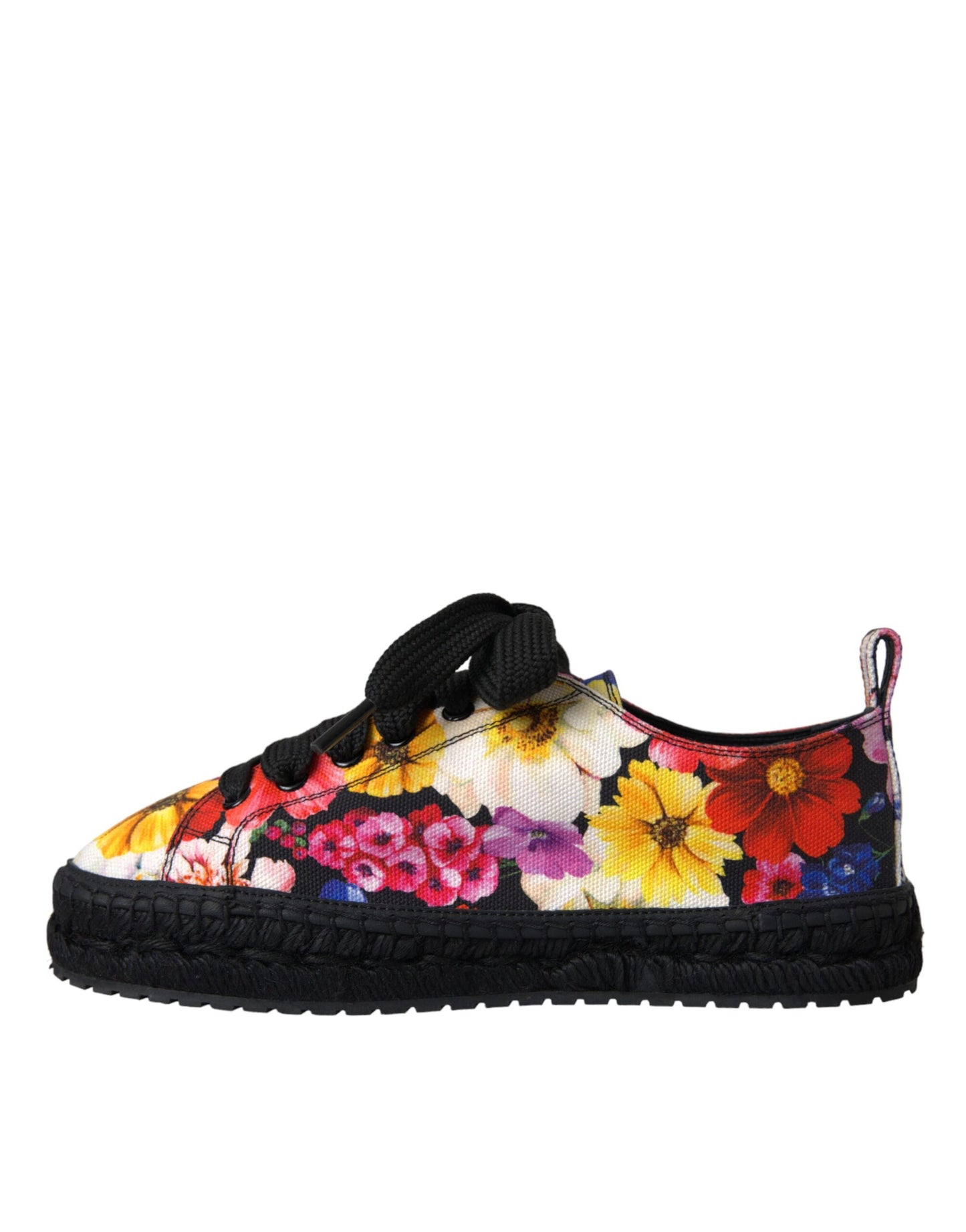 Dolce &amp; Gabbana Multicolor Canvas Floral Espadrilles Sneakers Shoes