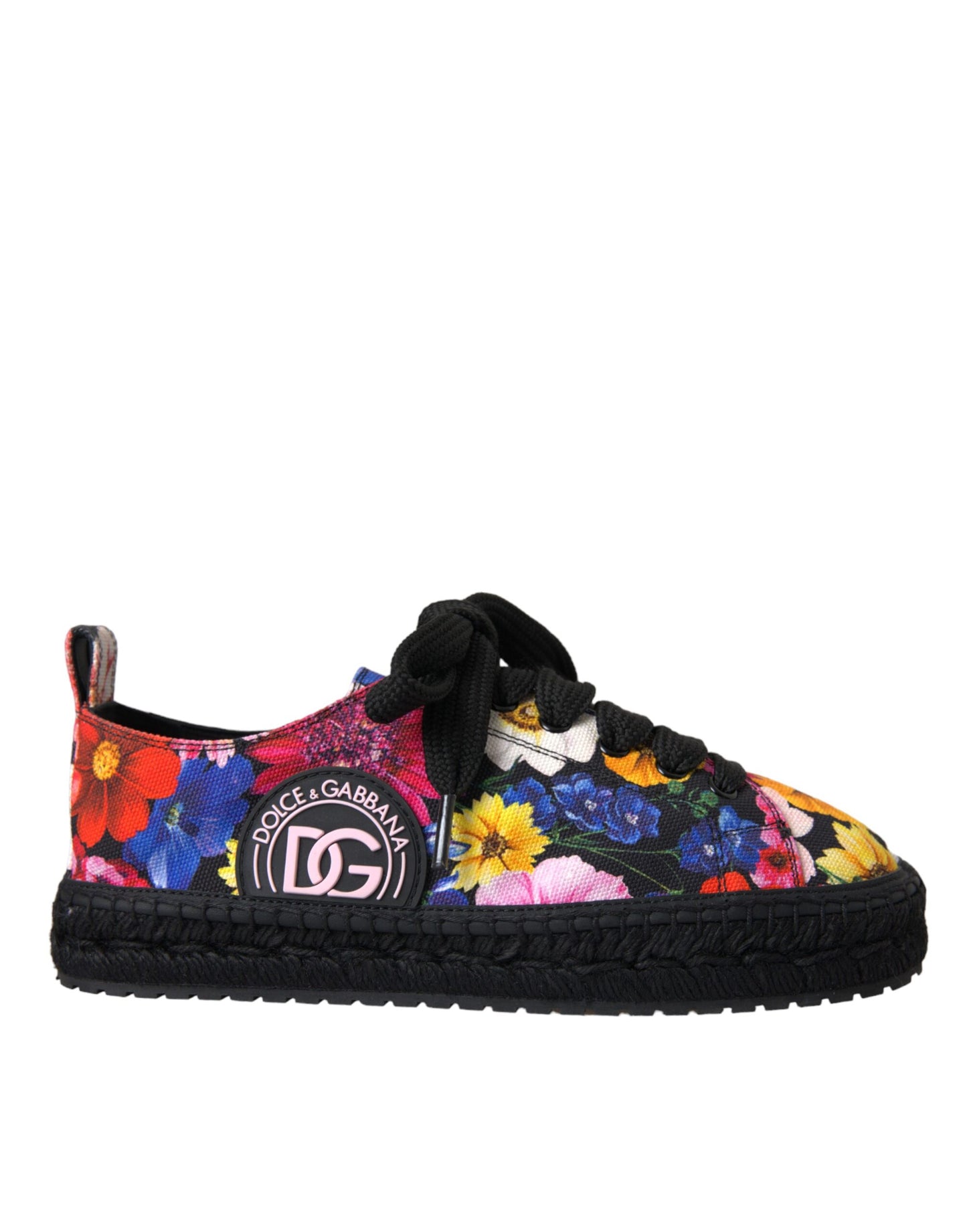 Dolce &amp; Gabbana Multicolor Canvas Floral Espadrilles Sneakers Shoes